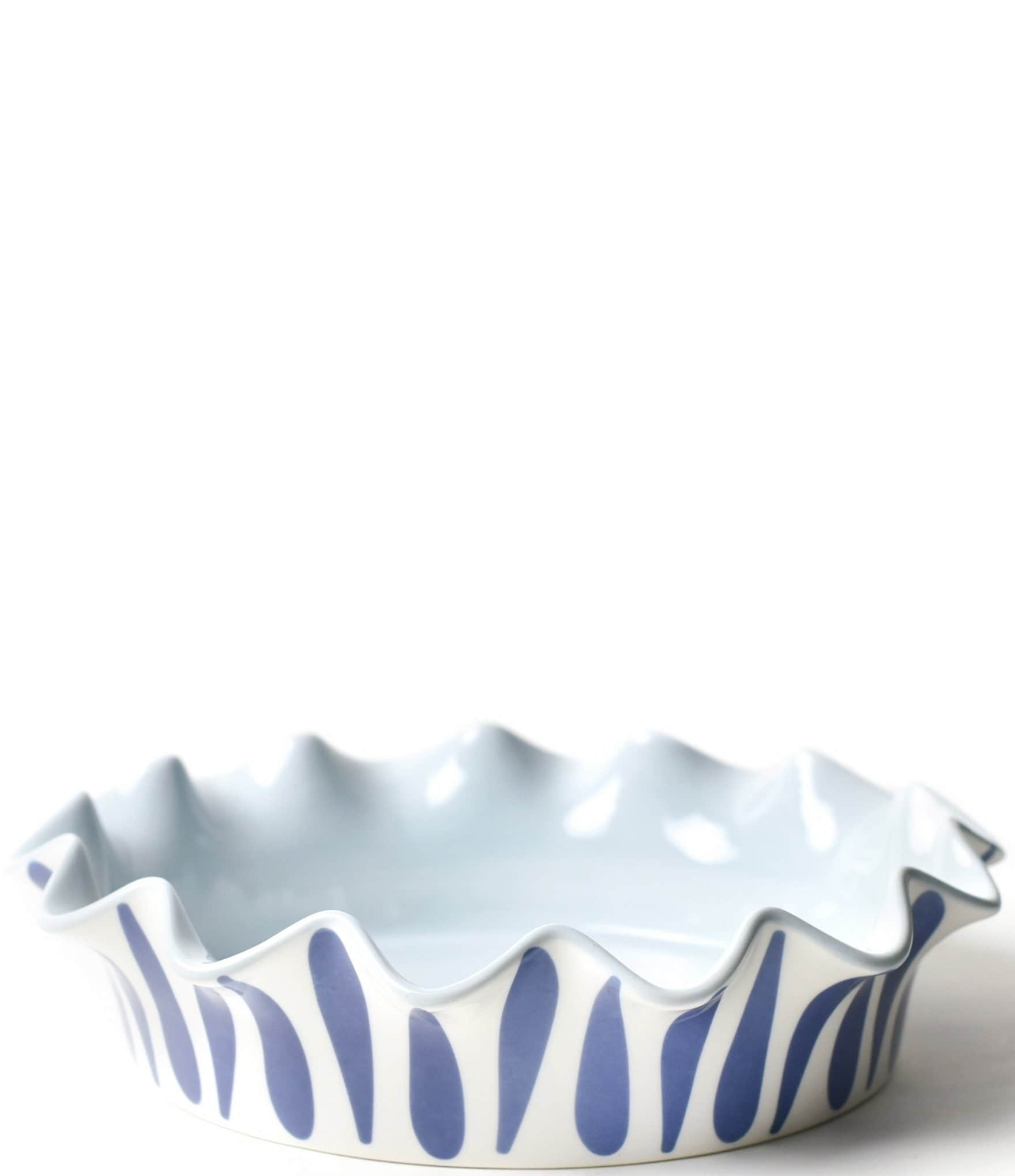 Coton Colors Iris Blue Drop Ruffle Pie Dish, 9-inch