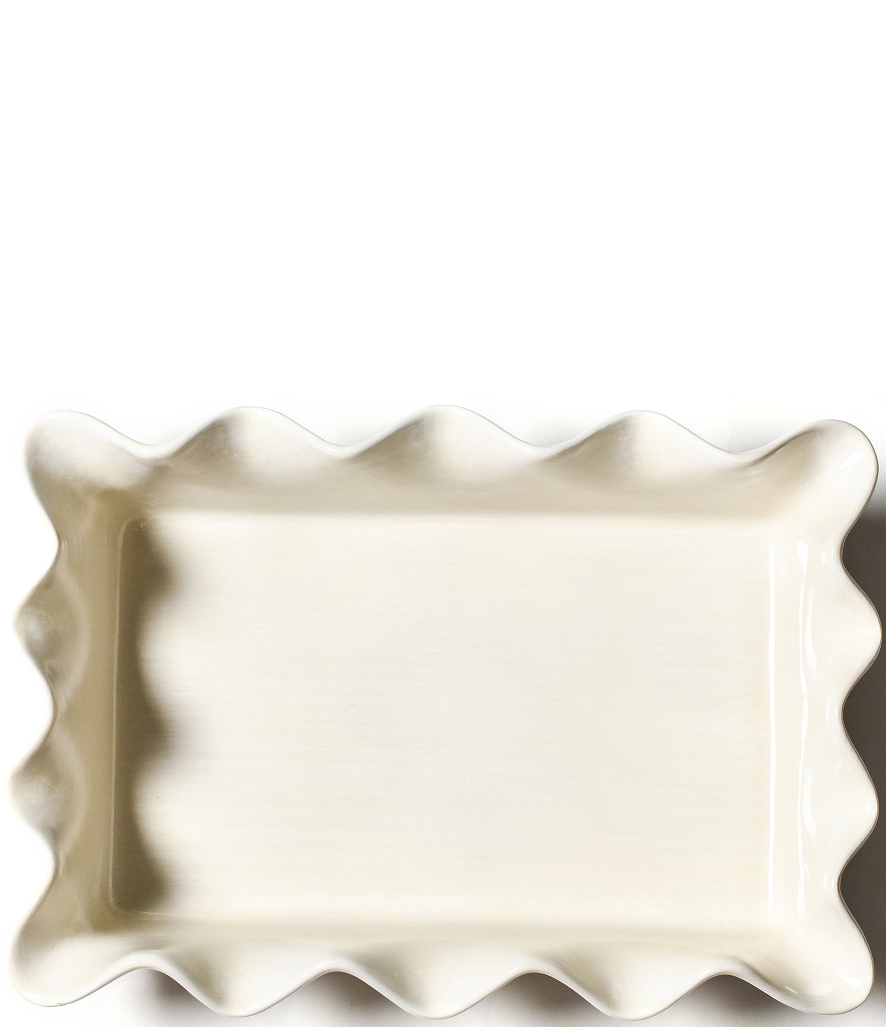 Coton Colors Signature White Ruffle Casserole Dish