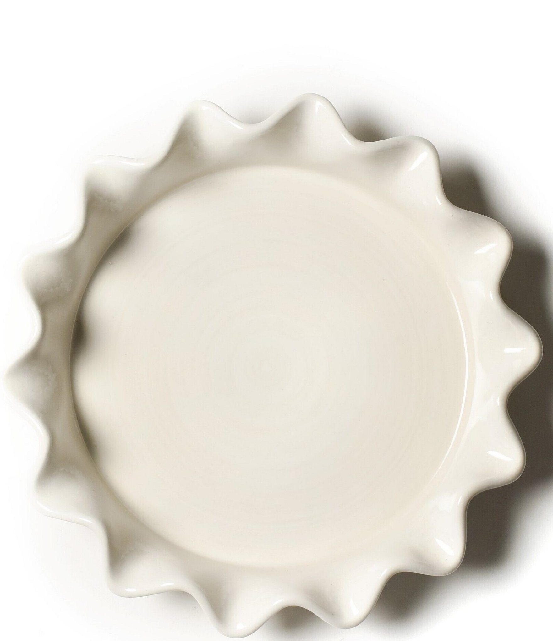 Coton Colors Signature 8 Ruffle Pie Dish White