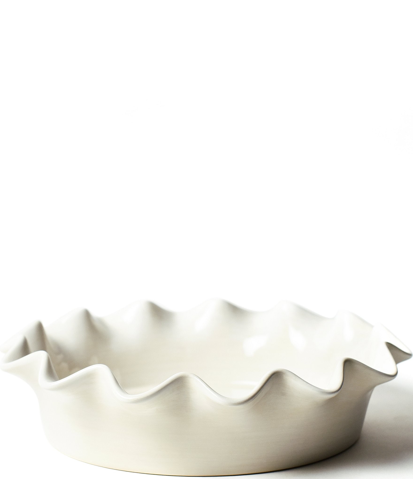 Coton Colors Signature White Ruffle Pie Dish | Dillard's