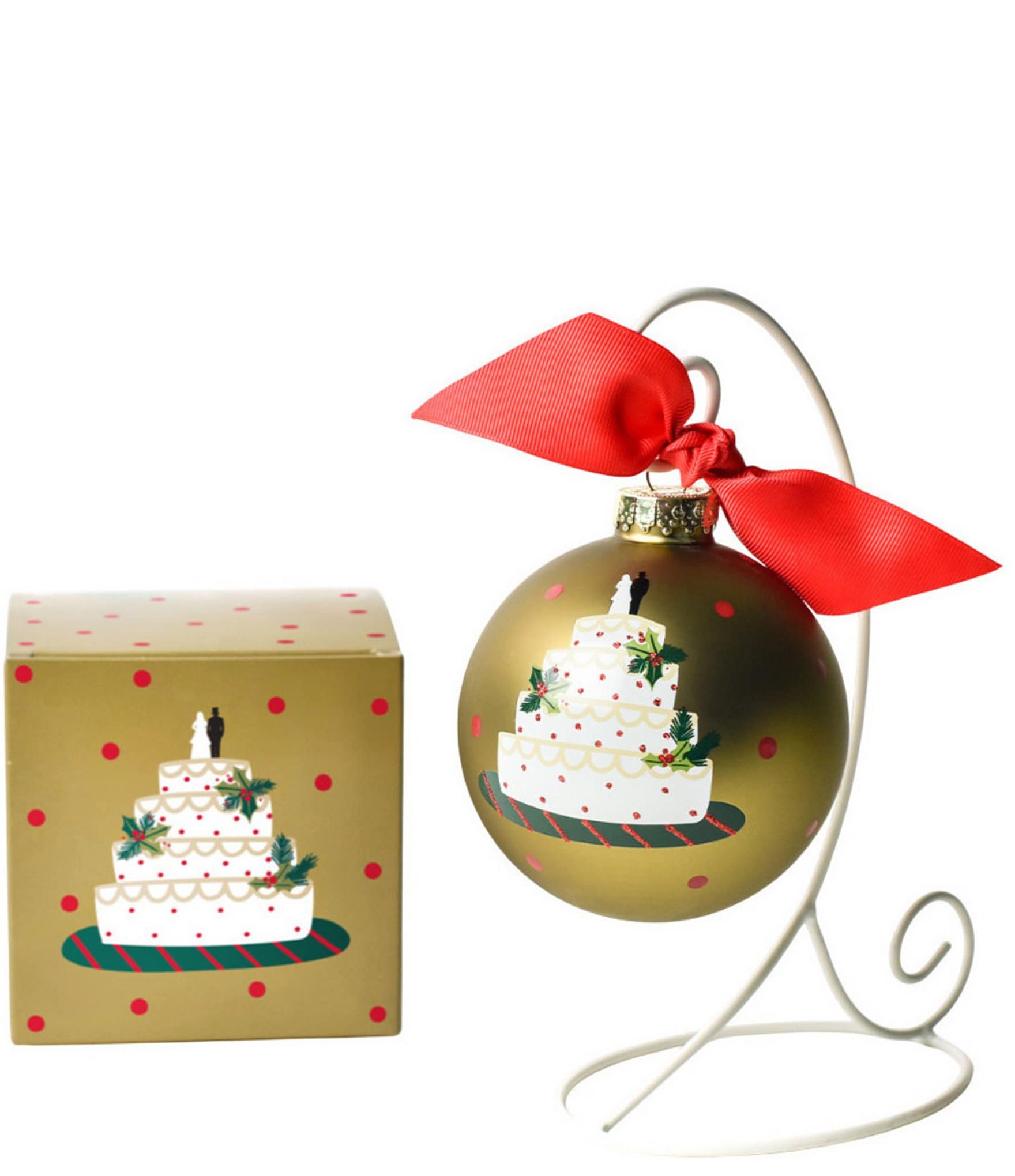 Coton Colors Wedding Cake Mr. Mrs. 2025 Ornament With Stand