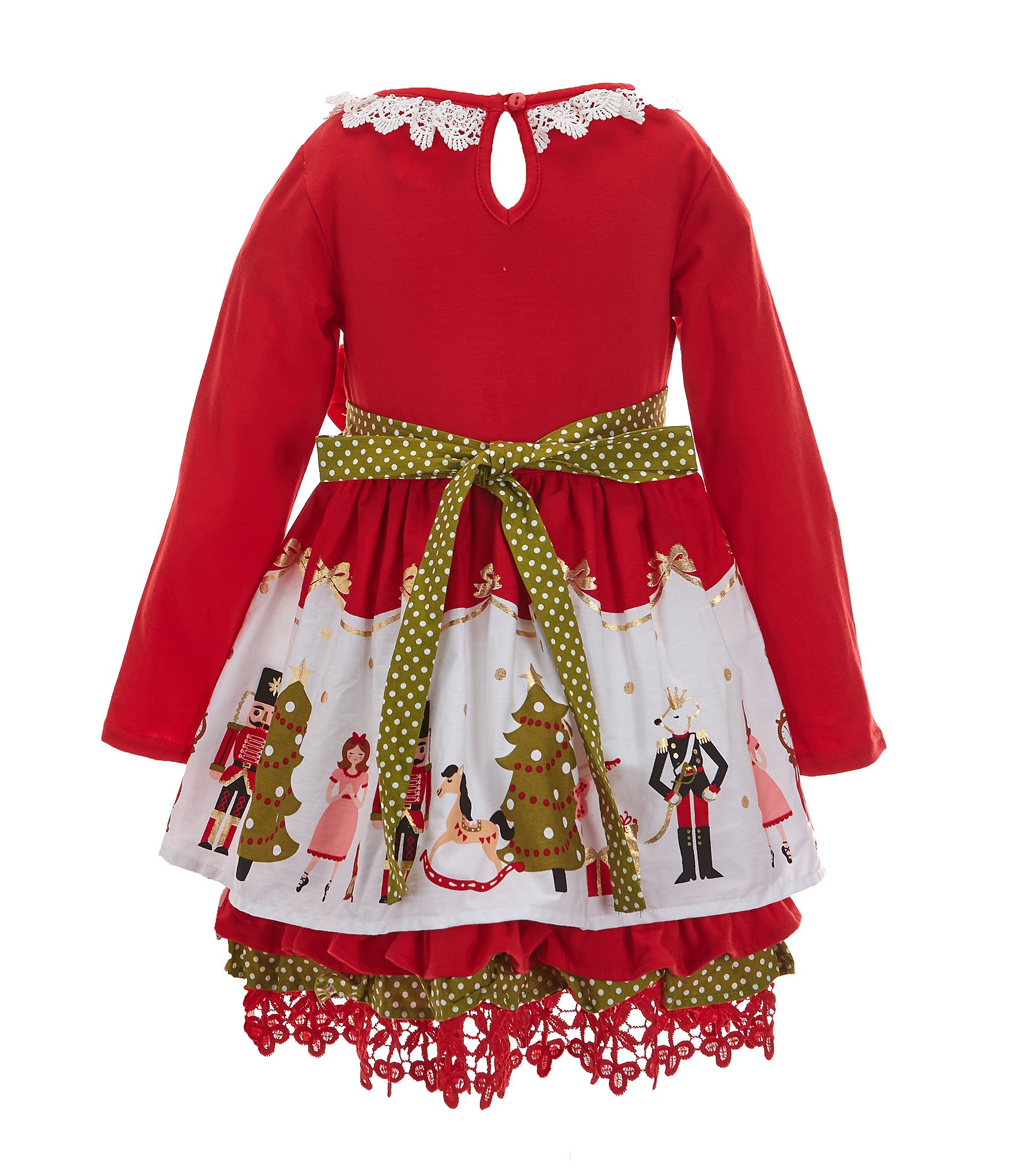 Counting Daisies Little Girls 4-6X Long Sleeve Nutcracker-Border-Print Fit & Flare Dress
