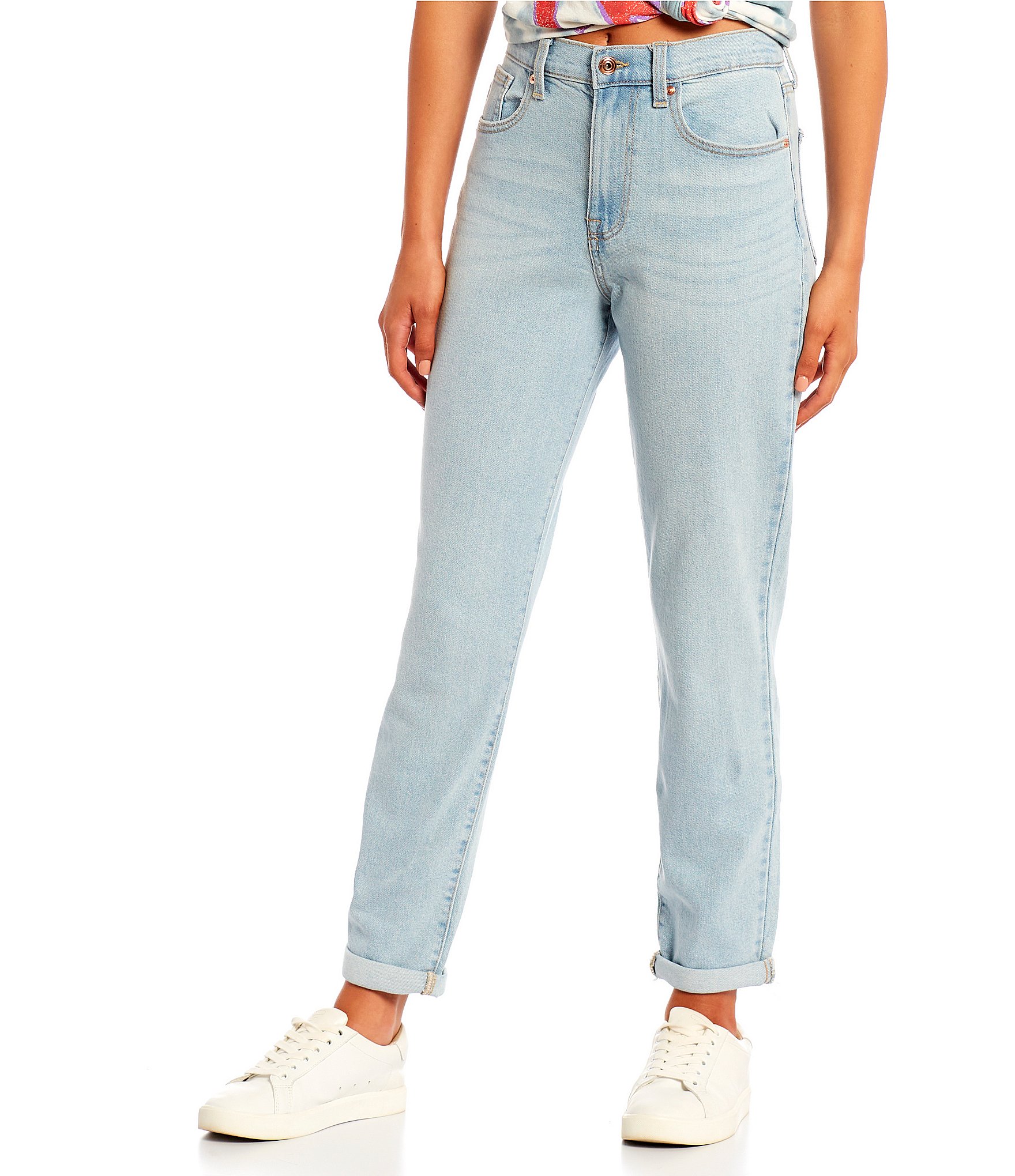 CP Jeans High Rise Rolled Cuff Mom Jeans | Dillard's