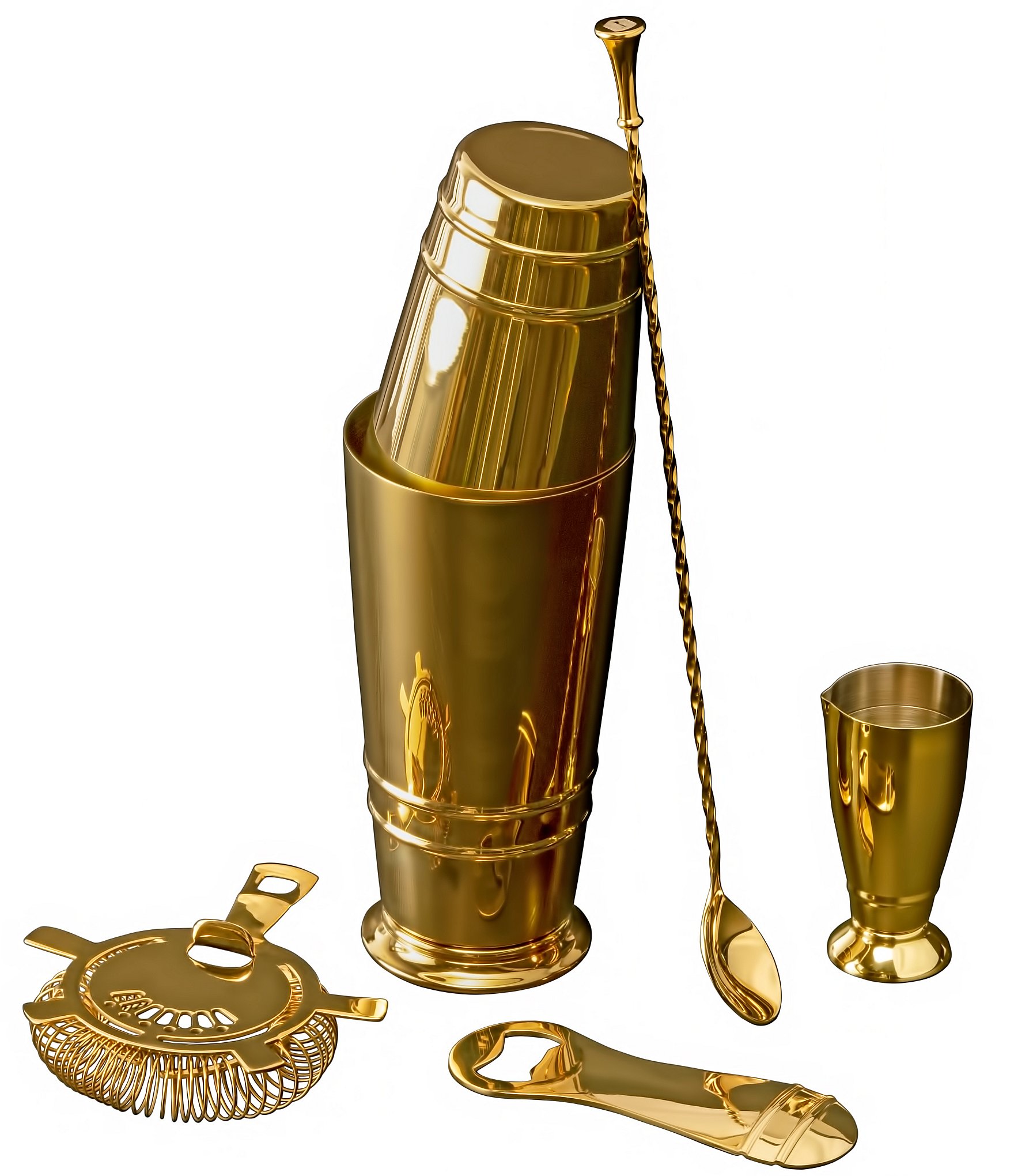 Crafthouse by Fortessa The Signature Collection Gold Bartender Essentials Set