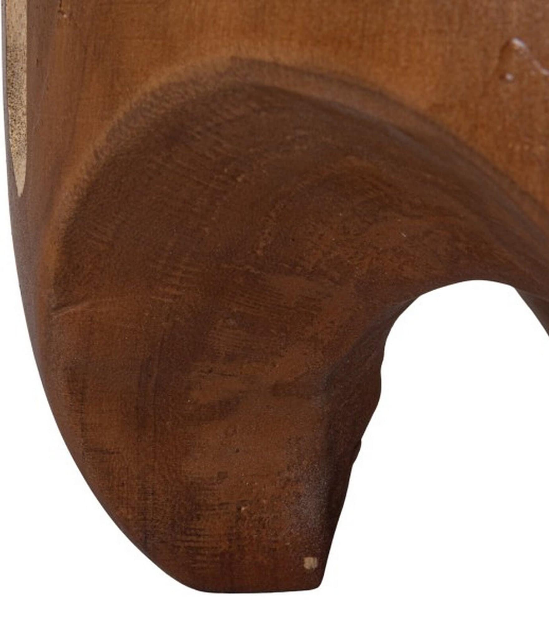 Creative Co Op Hand-Carved Wood Vertical Stripes Side Accent Table