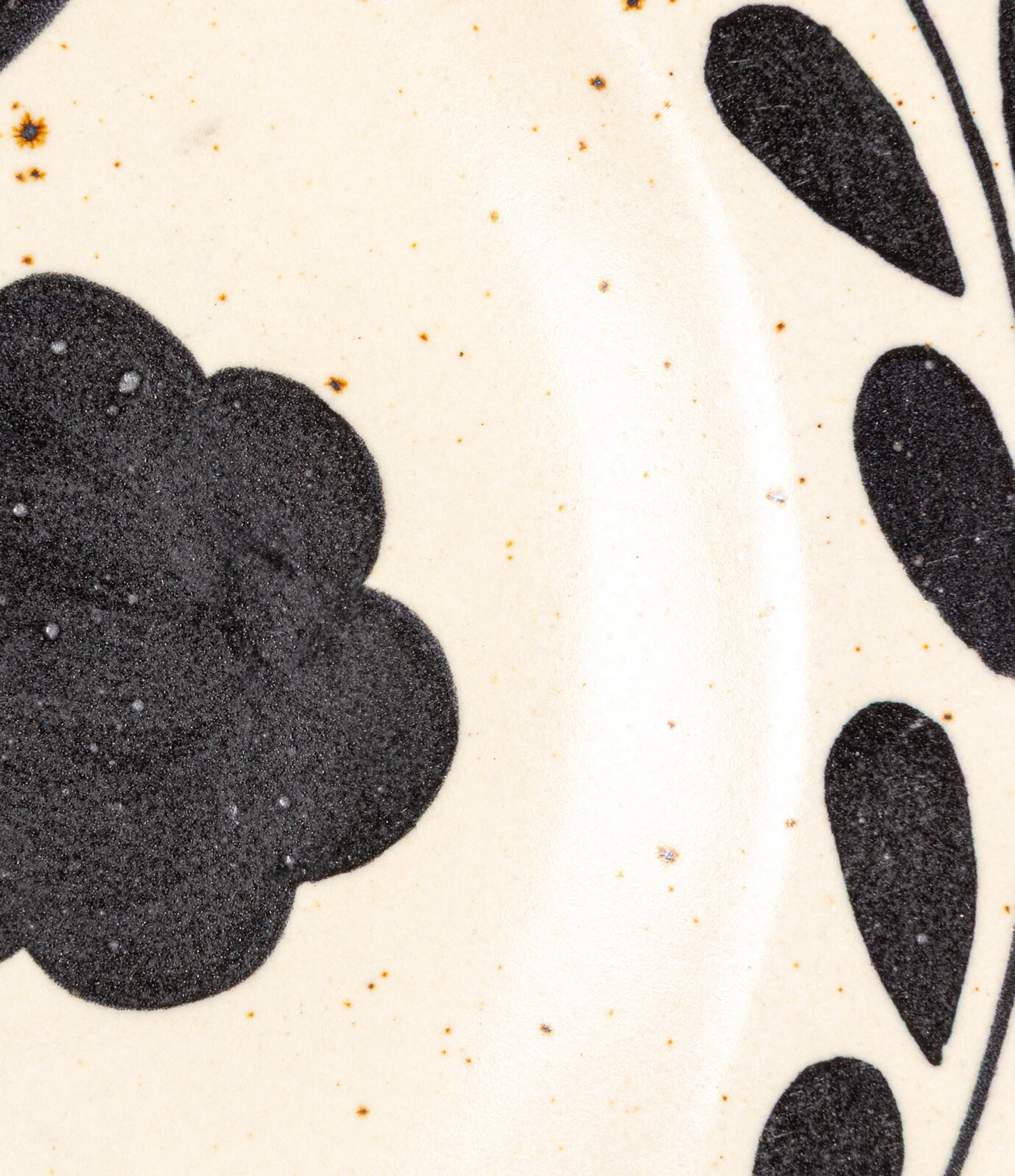 Creative Co Op Hand Painted Stoneware Platter with Floral Design