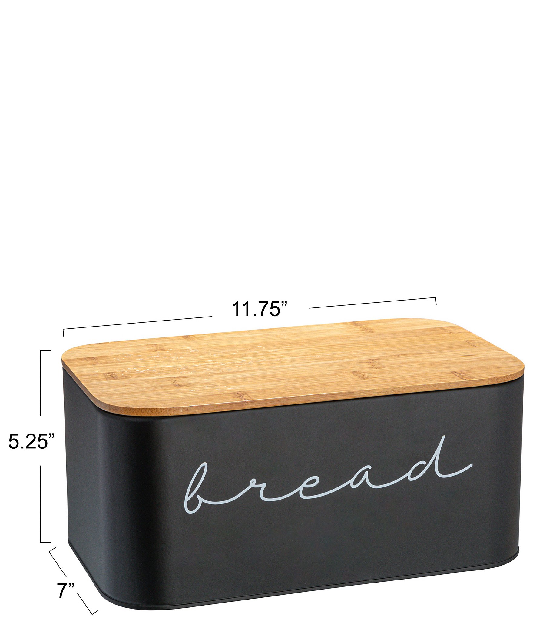 Creative Co Op Metal Bread Bin with Bamboo Lid