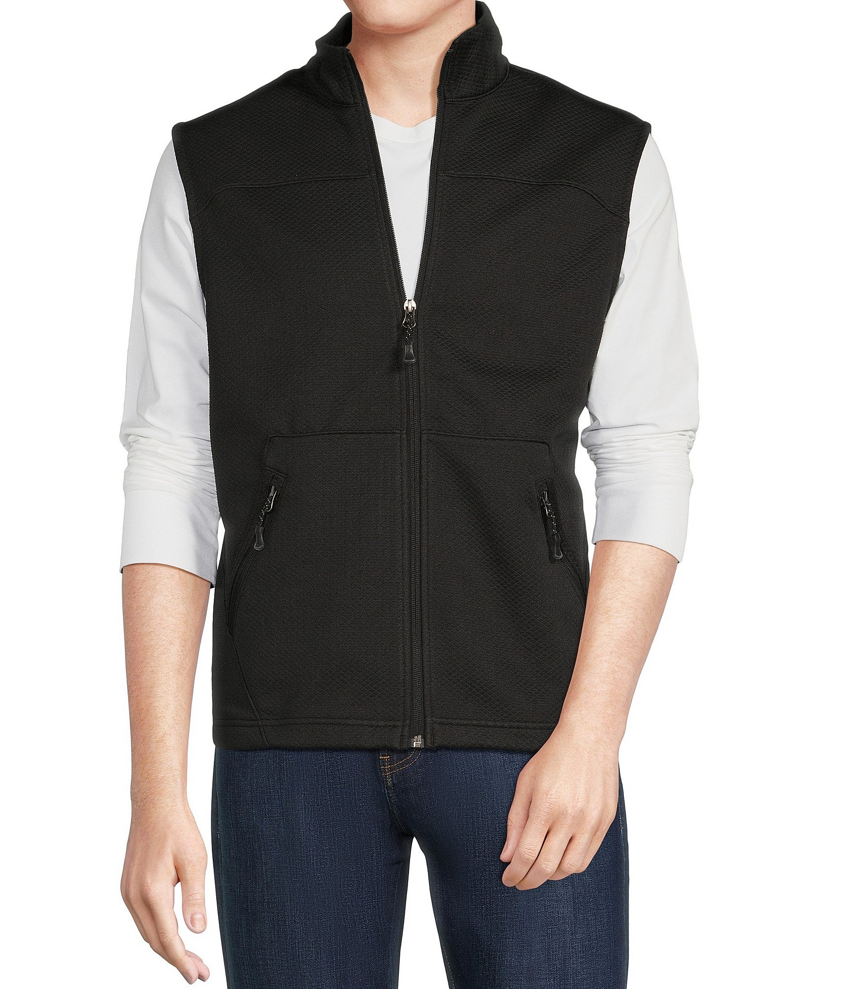 Cremieux Big & Tall Blue Label Textured Full-Zip Vest | Dillard's