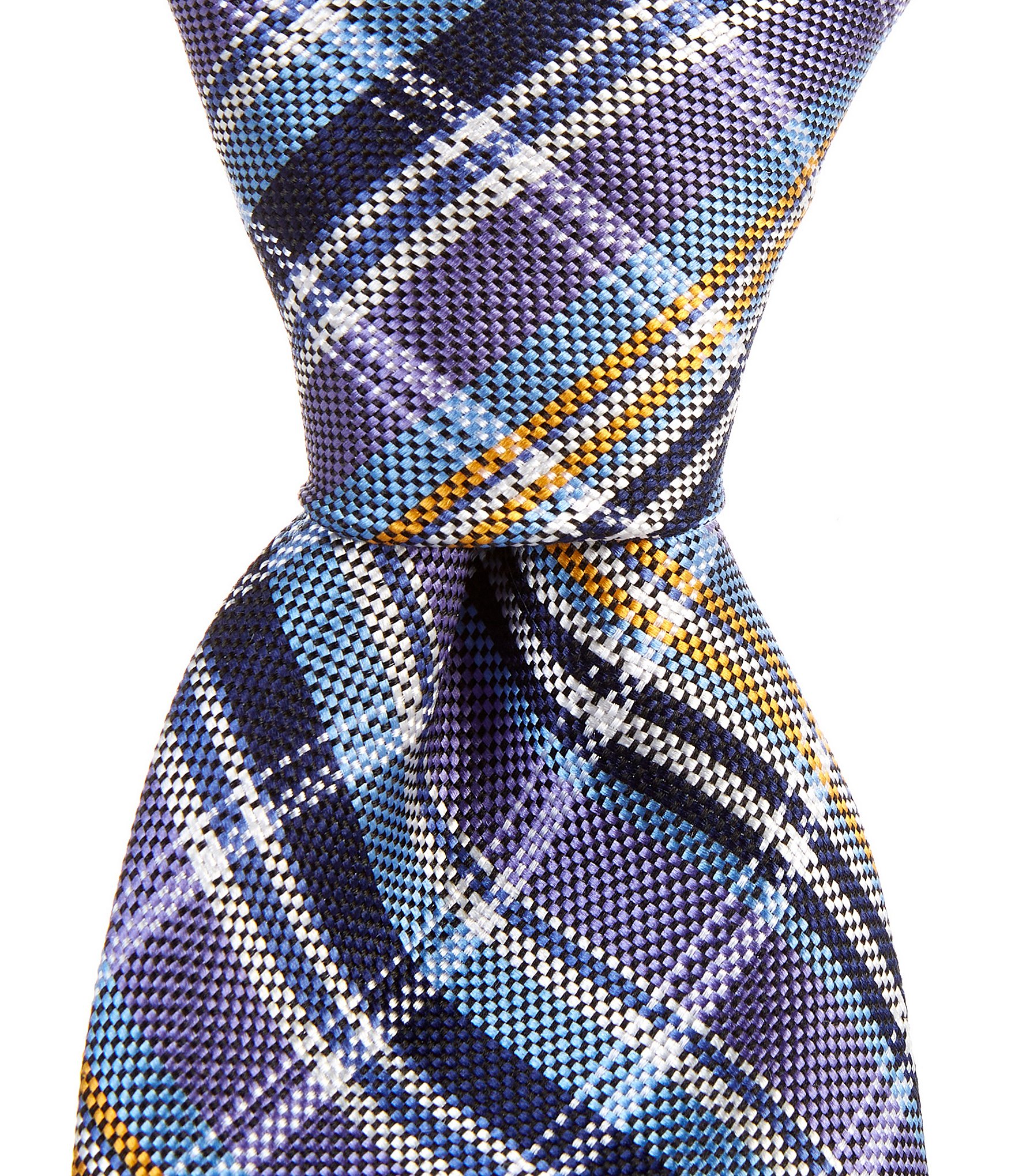 Cremieux Big & Tall Plaid 3 1/4#double; Woven Silk Tie