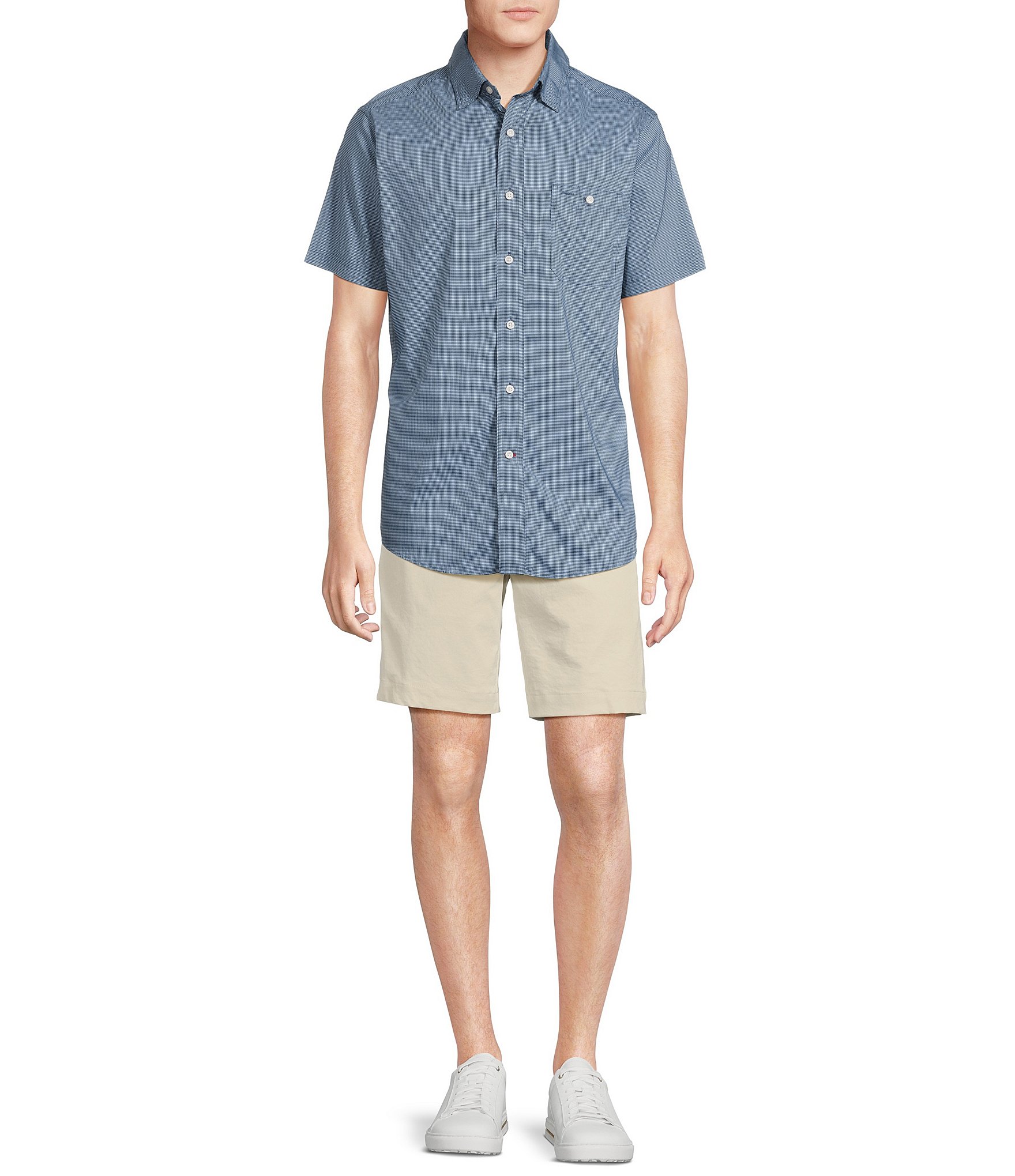 Cremieux Blue Label Big & Tall Performance Stretch Gingham Short Sleeve Woven Shirt