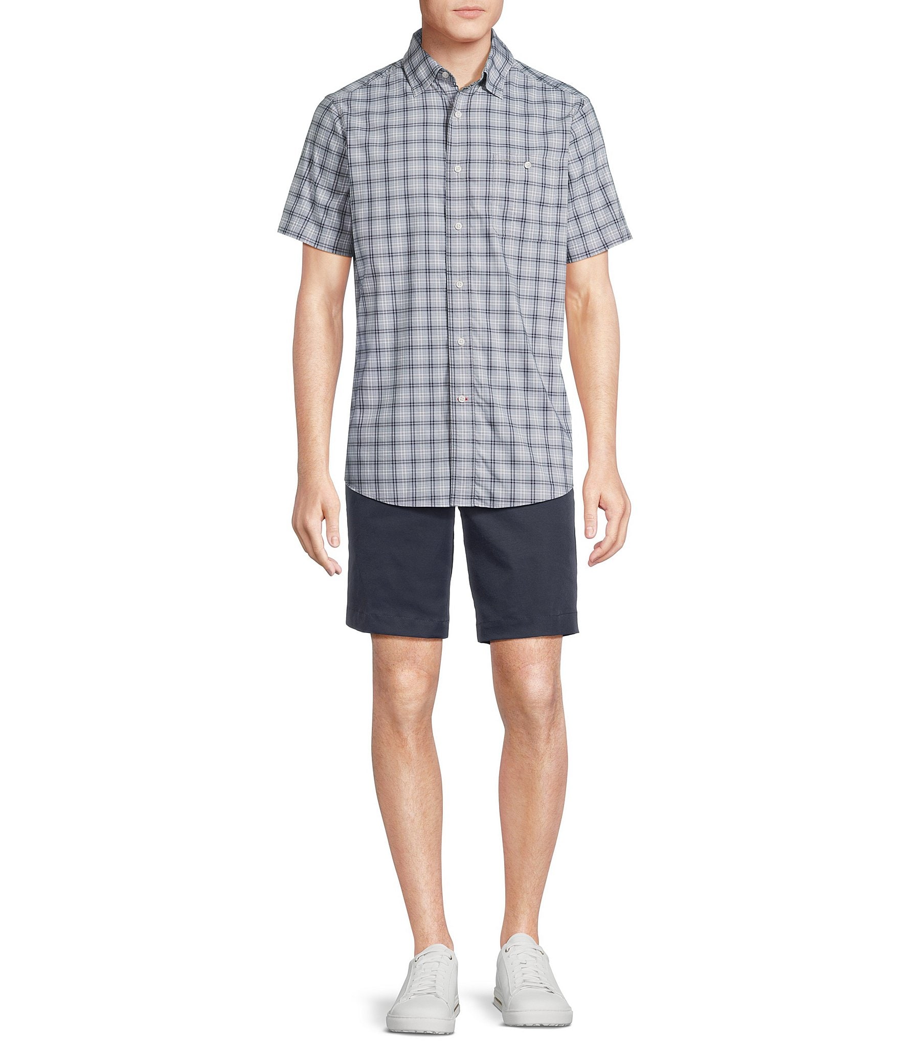 Cremieux Blue Label Big & Tall Performance Stretch Plaid Short Sleeve Woven Shirt