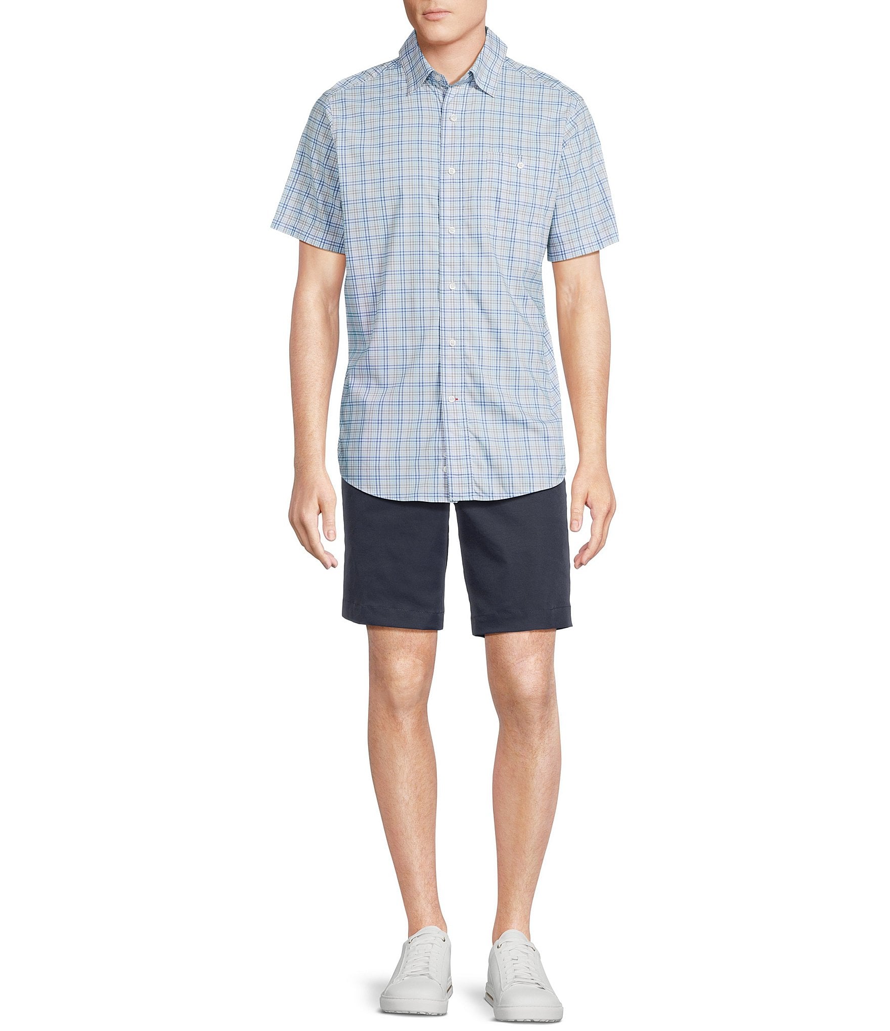 Cremieux Blue Label Big & Tall Performance Stretch Plaid Short Sleeve Woven Shirt