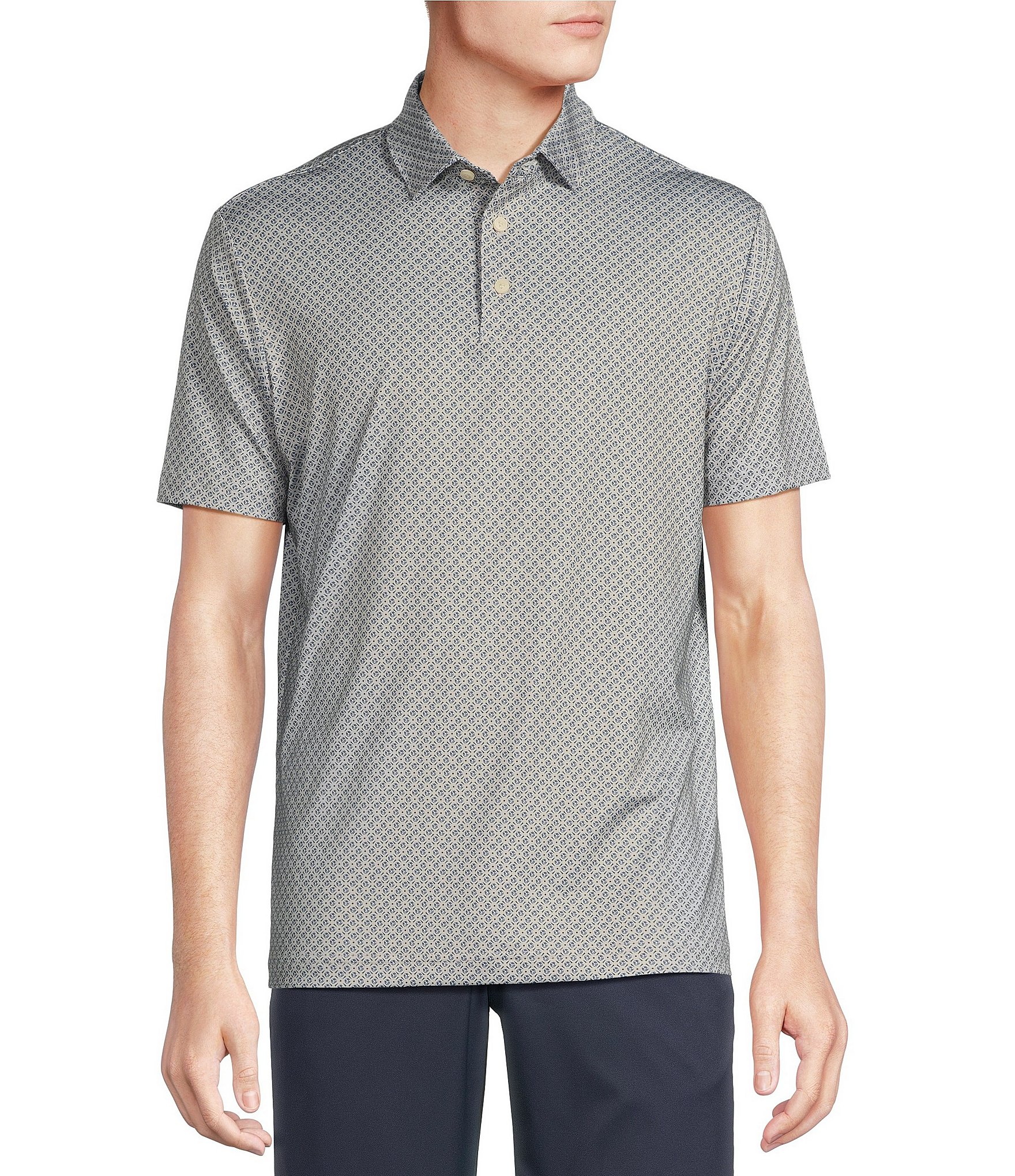 Cremieux Blue Label Big & Tall Performance Stretch Printed Short Sleeve Polo Shirt