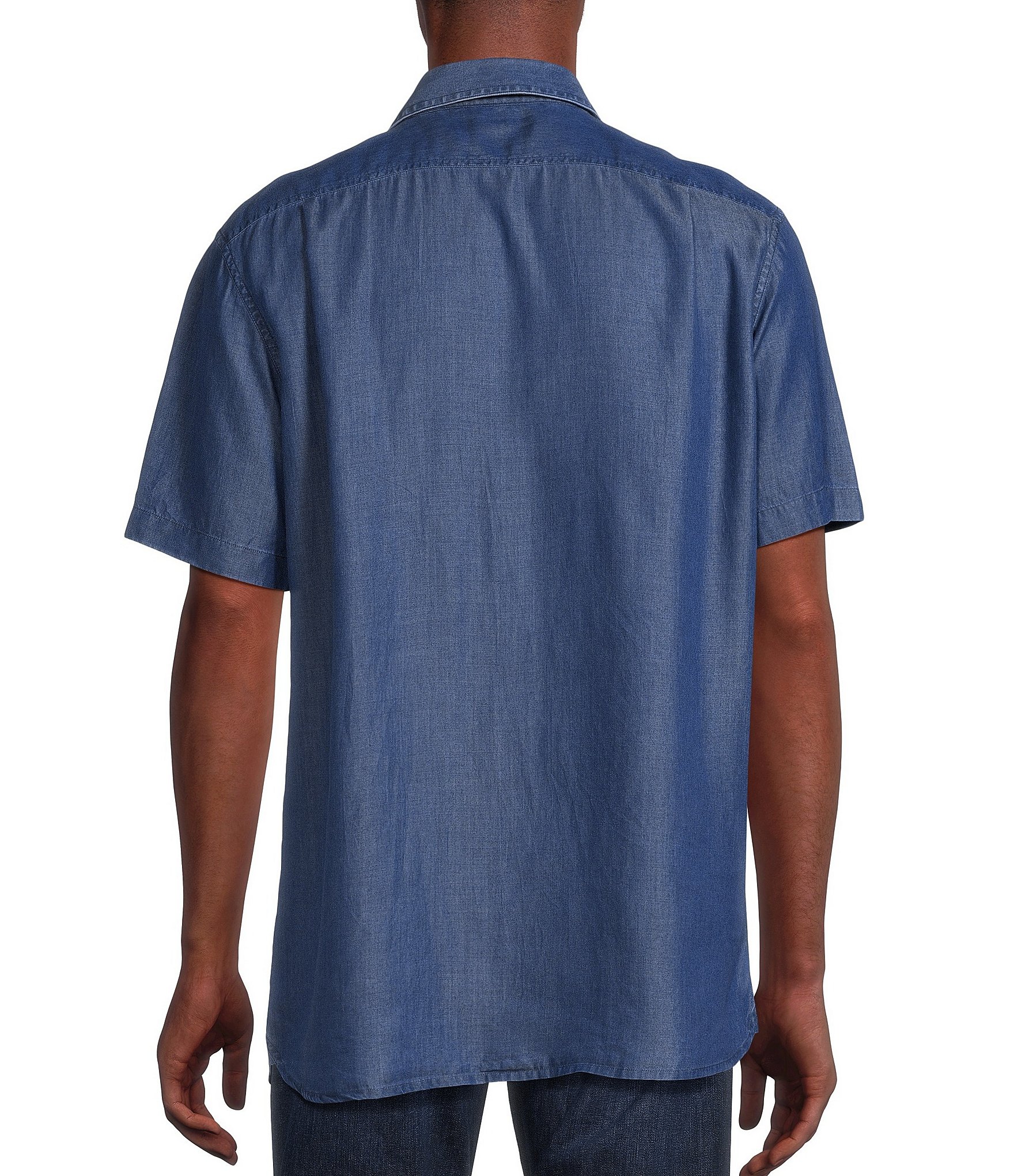 Cremieux Blue Label Block Island Collection Indigo Short Sleeve Woven Shirt