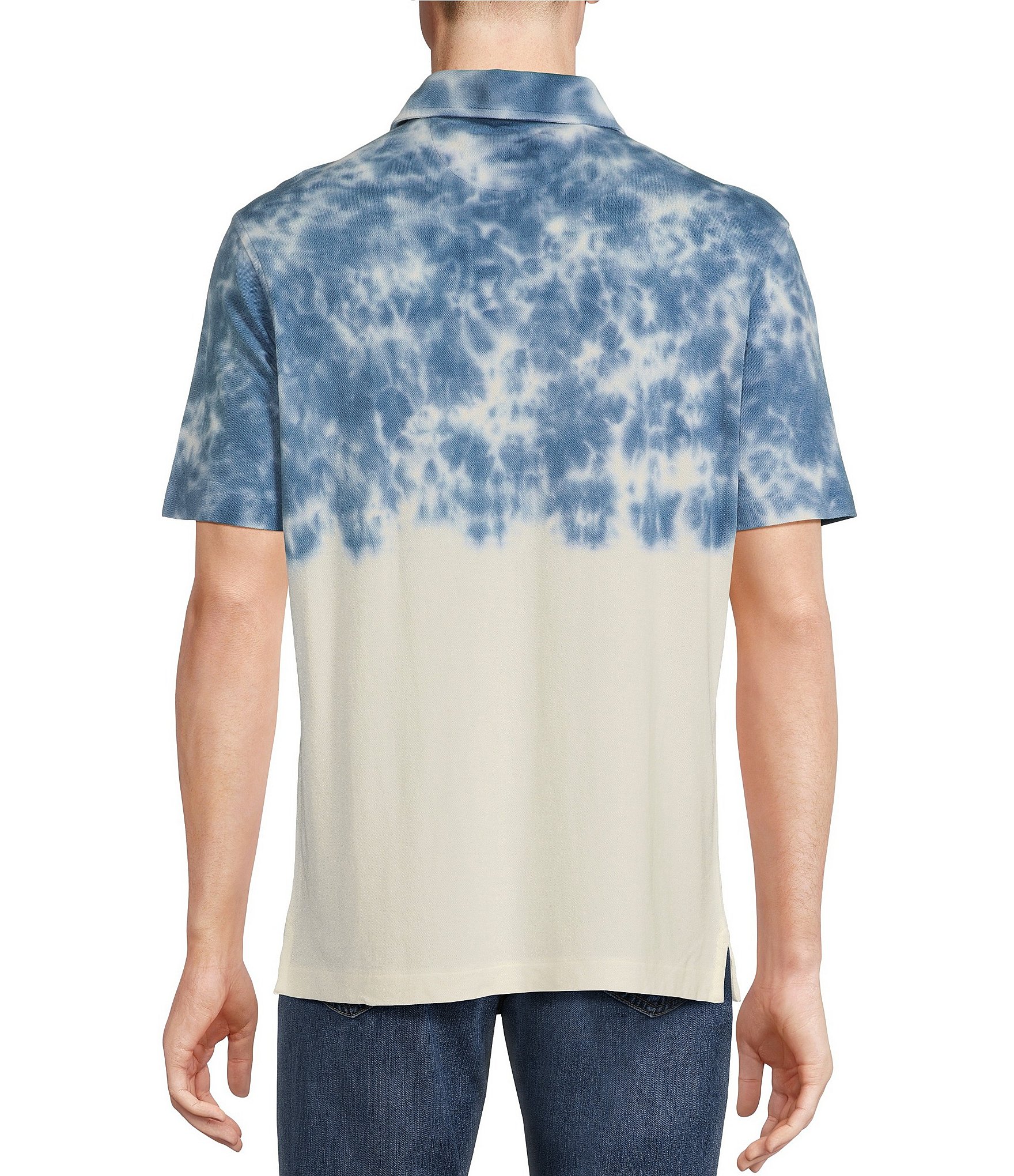 Cremieux Blue Label Camargue Collection Dip-Dye Short Sleeve Polo Shirt