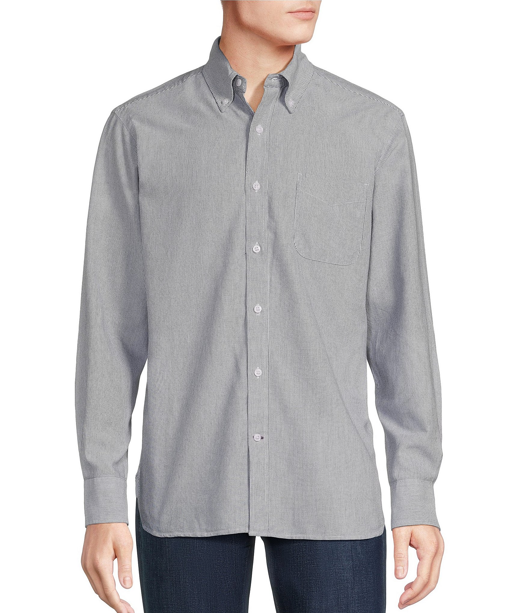 Cremieux Blue Label Classic Fit Micro Stripe Oxford Long Sleeve Woven Shirt