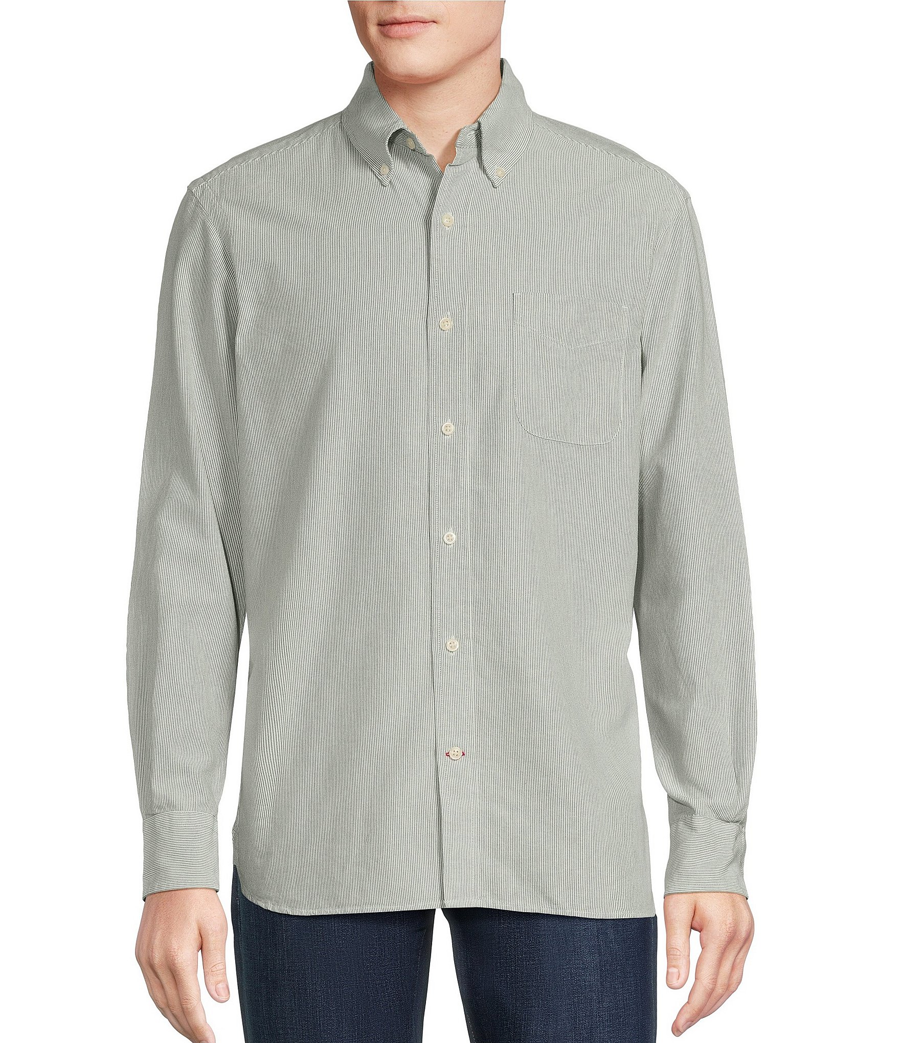 Cremieux Blue Label Classic Fit Micro Stripe Oxford Long Sleeve Woven Shirt