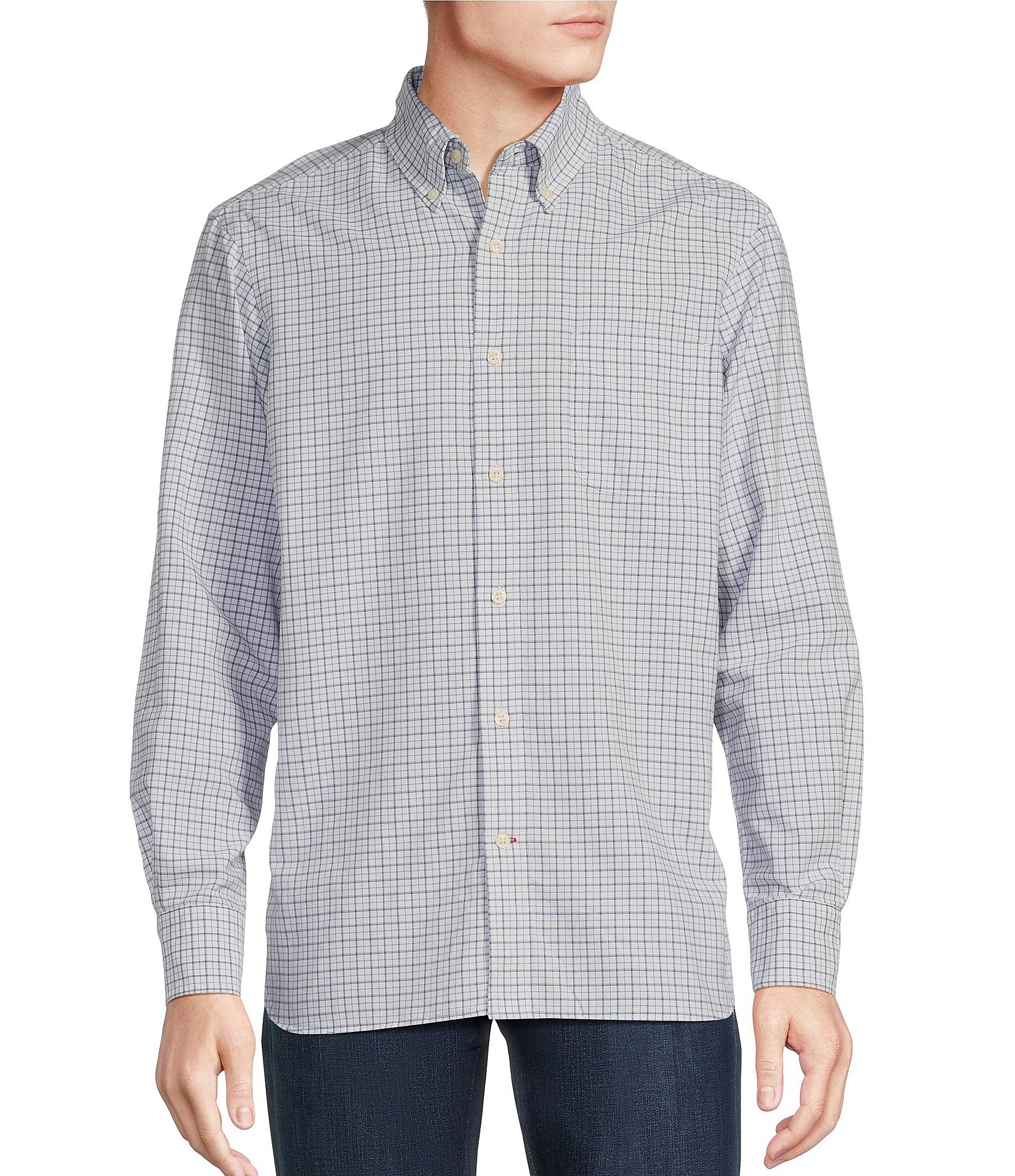 Cremieux Blue Label Classic Fit Plaid Oxford Long Sleeve Woven Shirt