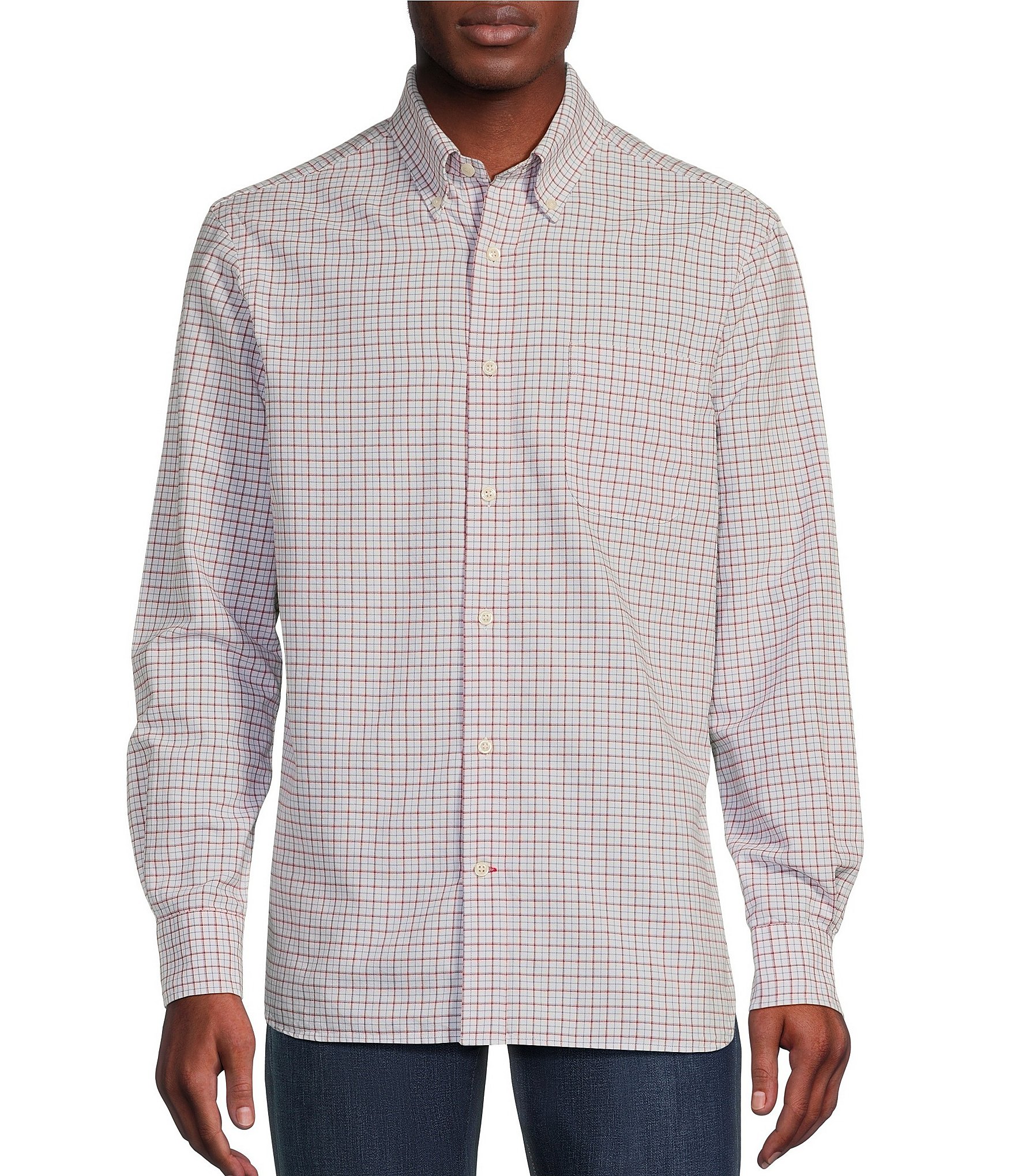 Cremieux Blue Label Classic Fit Plaid Oxford Long Sleeve Woven Shirt