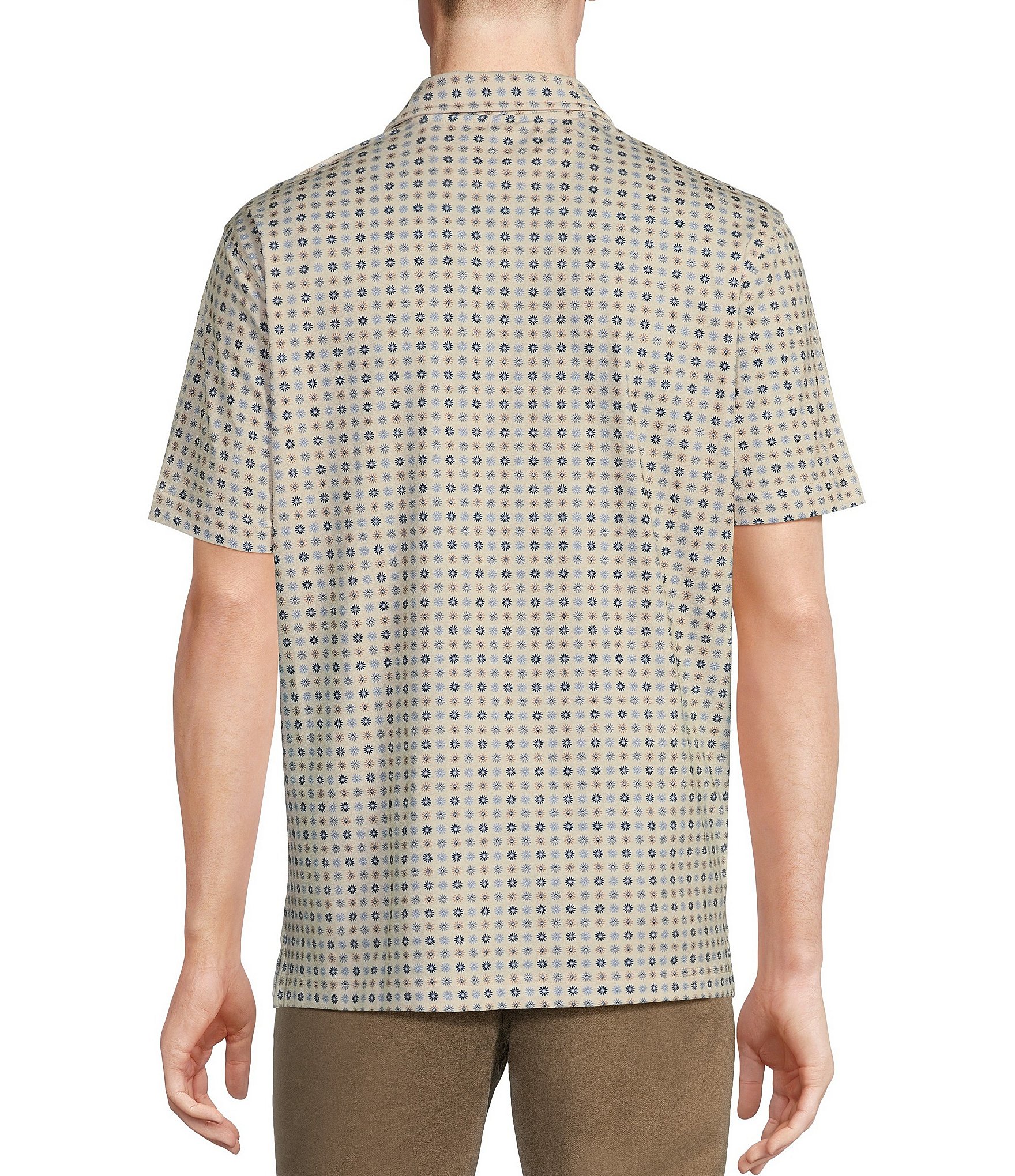 Cremieux Blue Label Classic Fit Printed Jersey Short Sleeve Polo Shirt