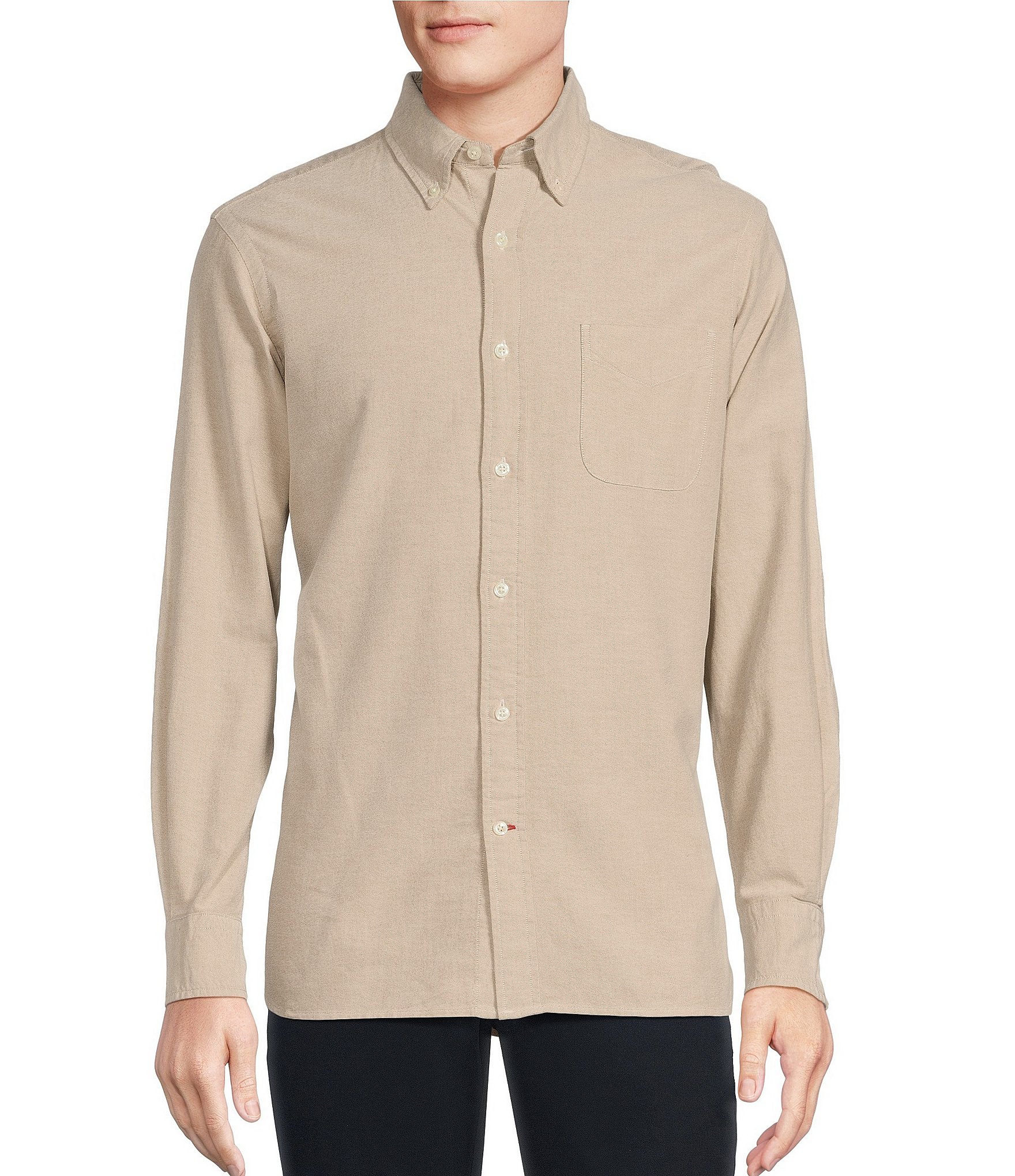 Cremieux Blue Label Classic Fit Solid Oxford Long Sleeve Woven Shirt ...