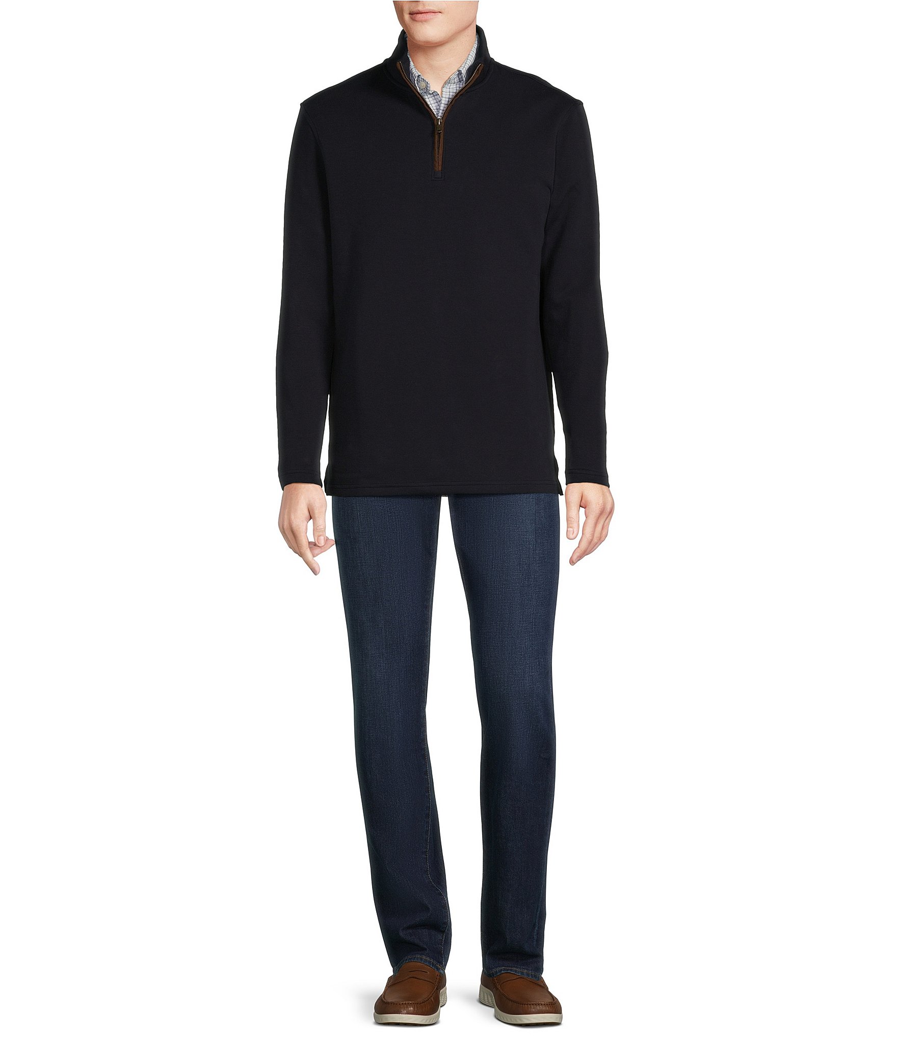 Cremieux Blue Label Down East Collection Solid Quarter-Zip Pullover