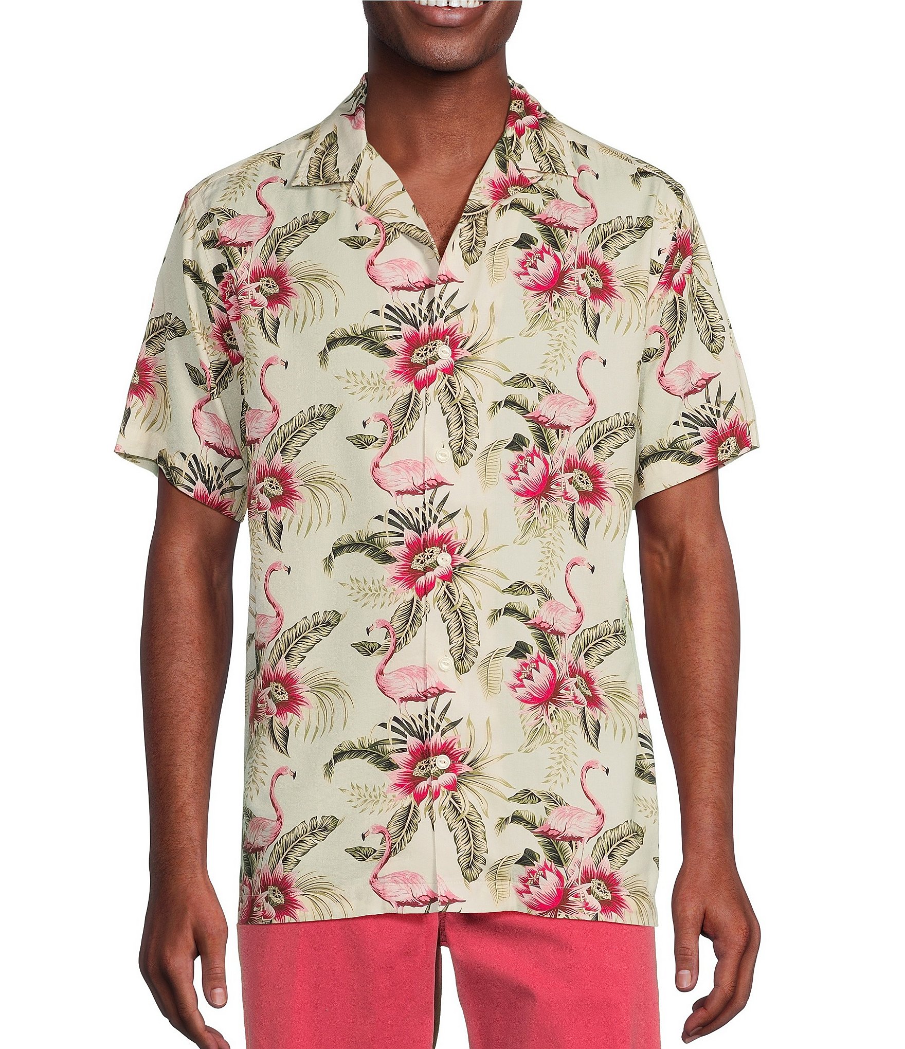 Cremieux Blue Label Flamingo Cotton-Lyocell Twill Short Sleeve