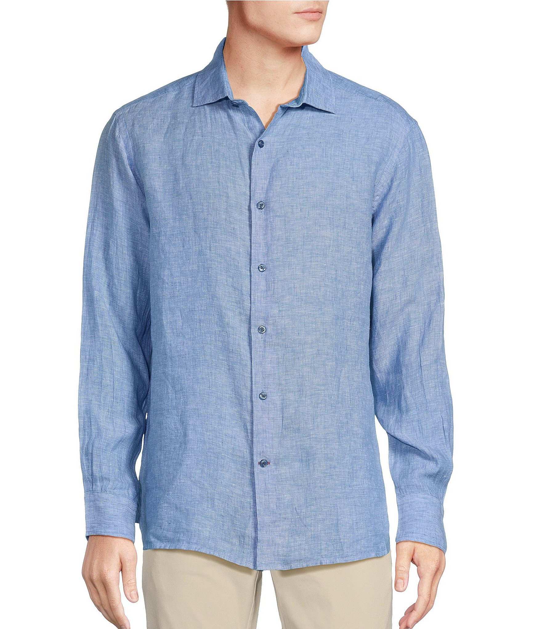 Cremieux Blue Label Slim Fit Solid Flex Twill Long Sleeve Woven