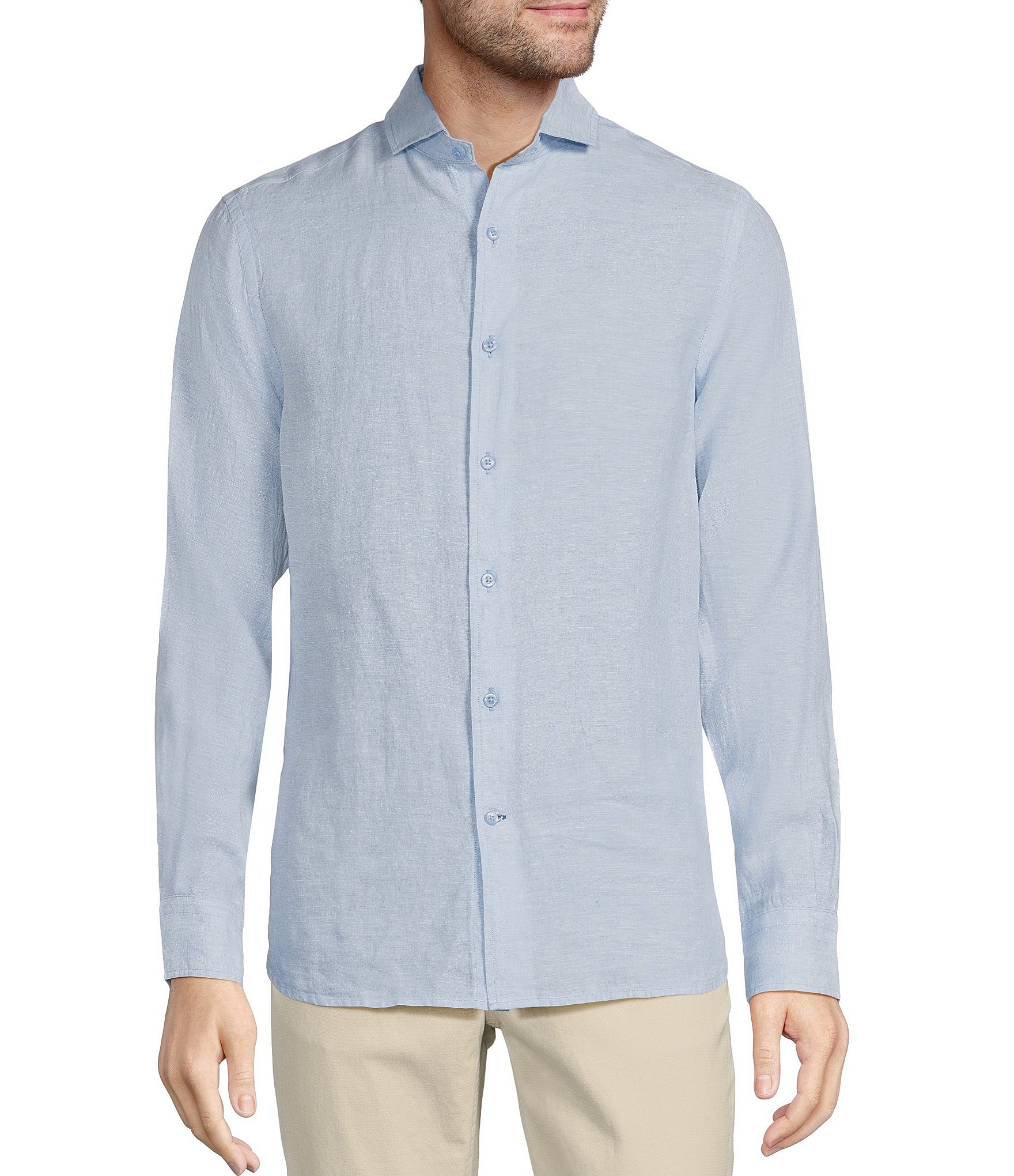 Cremieux Blue Label French Linen Collection Slim Fit Long Sleeve Woven ...
