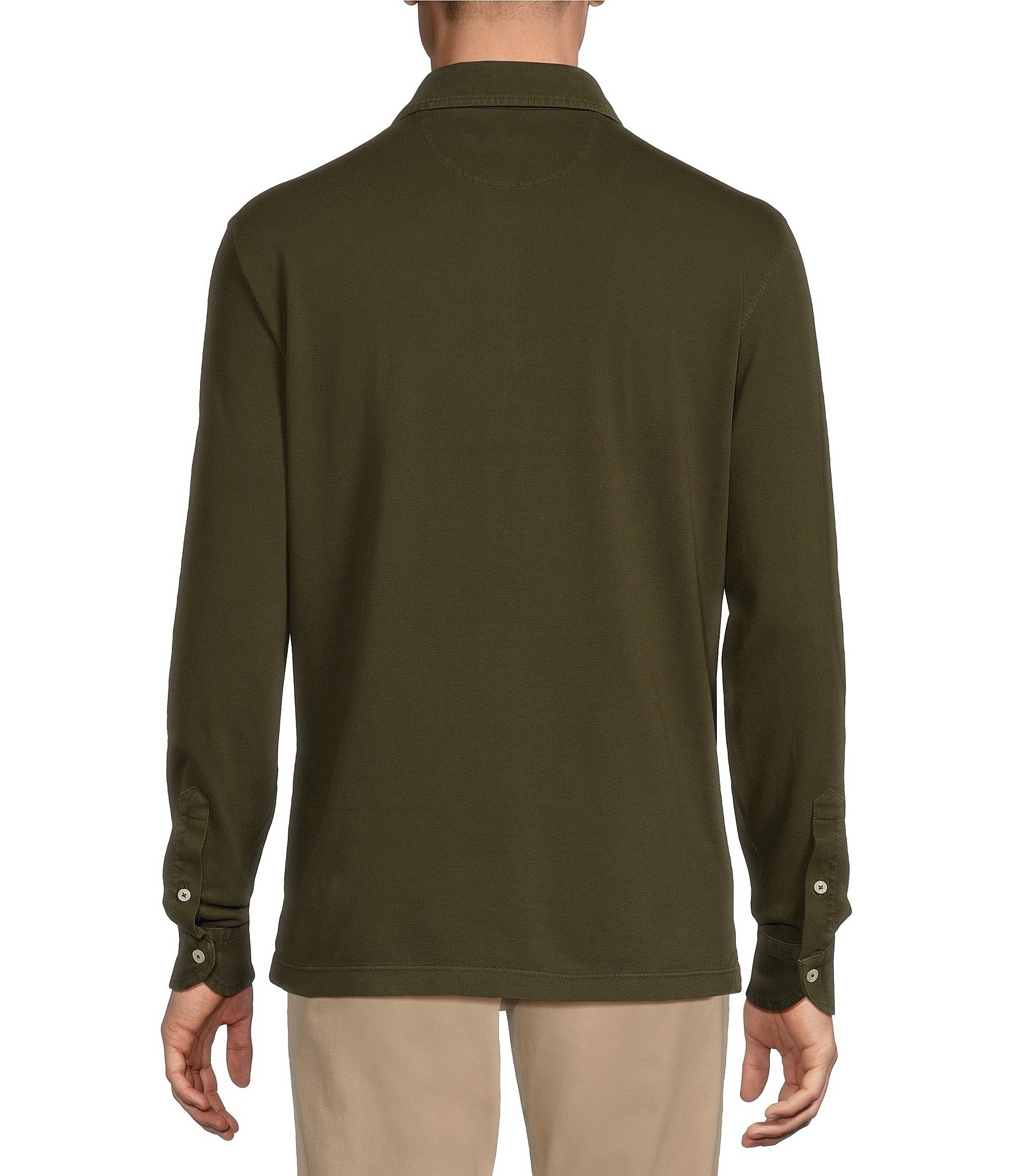 Cremieux Blue Label Garment Dyed Long Sleeve Polo Shirt