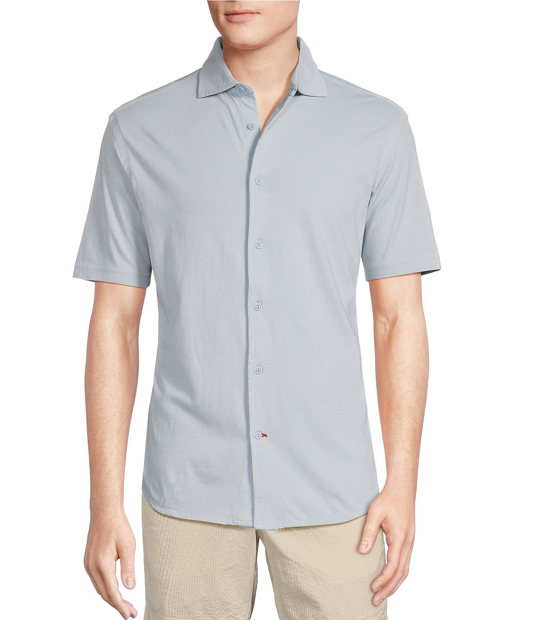 Cremieux Blue Label Garment-Dyed Short Sleeve Coatfront Shirt | Dillard's