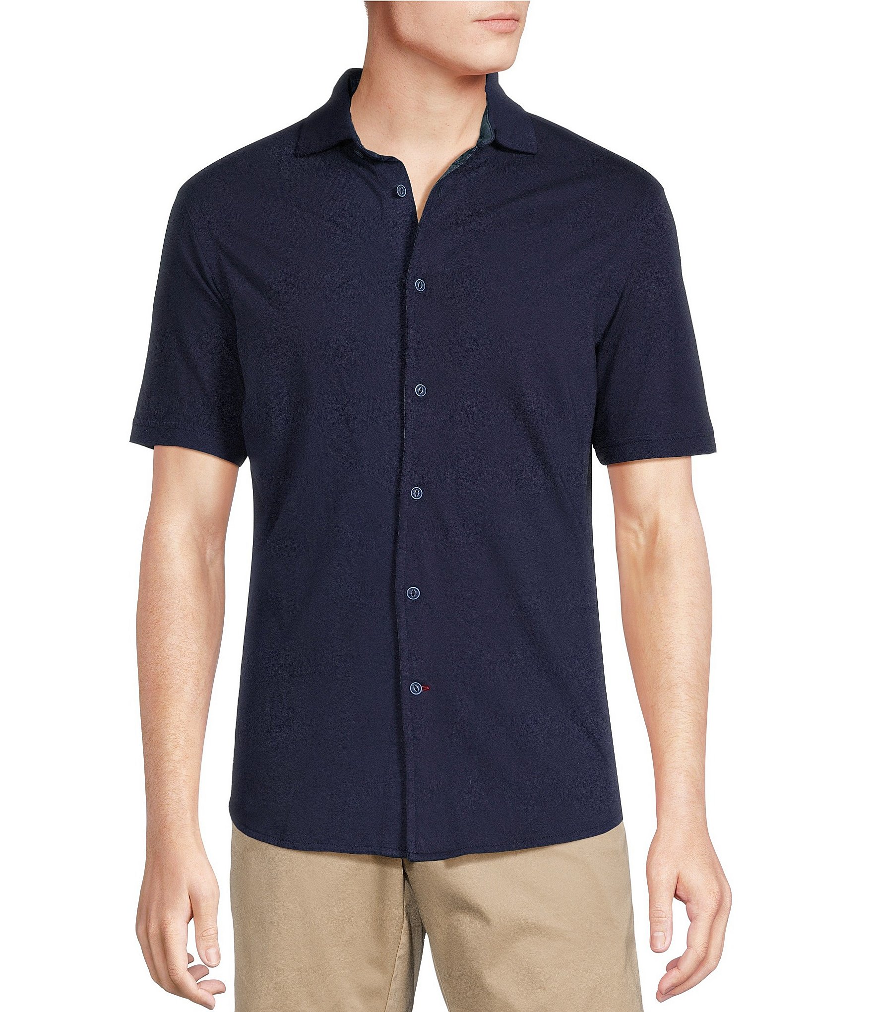 Cremieux Blue Label Garment-Dyed Short Sleeve Coatfront Shirt | Dillard's