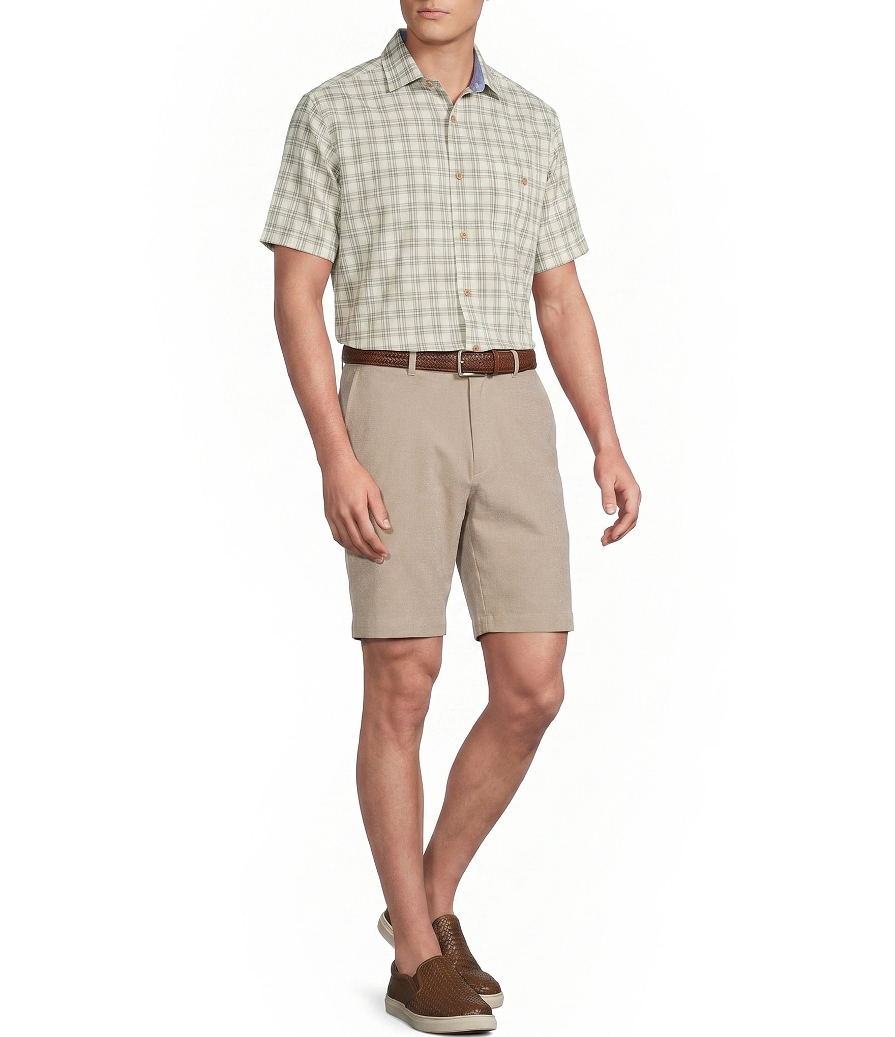 Cremieux Blue Label Grid Plaid Short Sleeve Woven Shirt