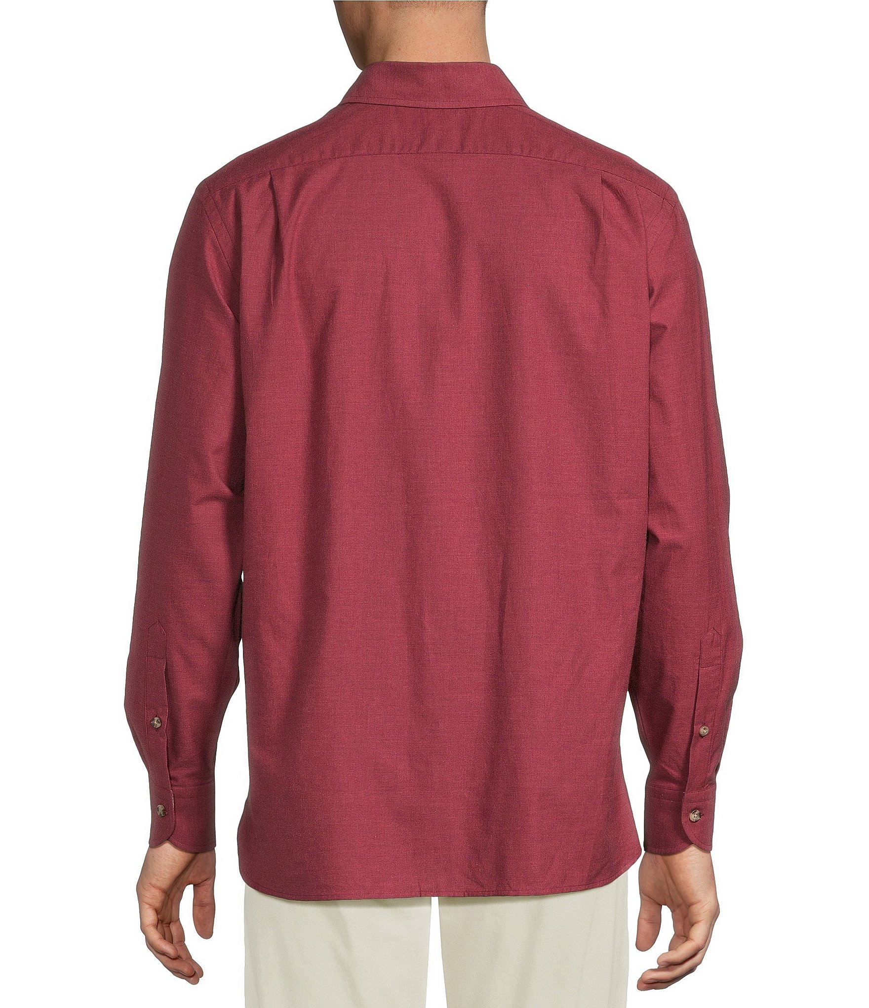 Cremieux Blue Label Heather Twill Solid Long Sleeve Woven Shirt