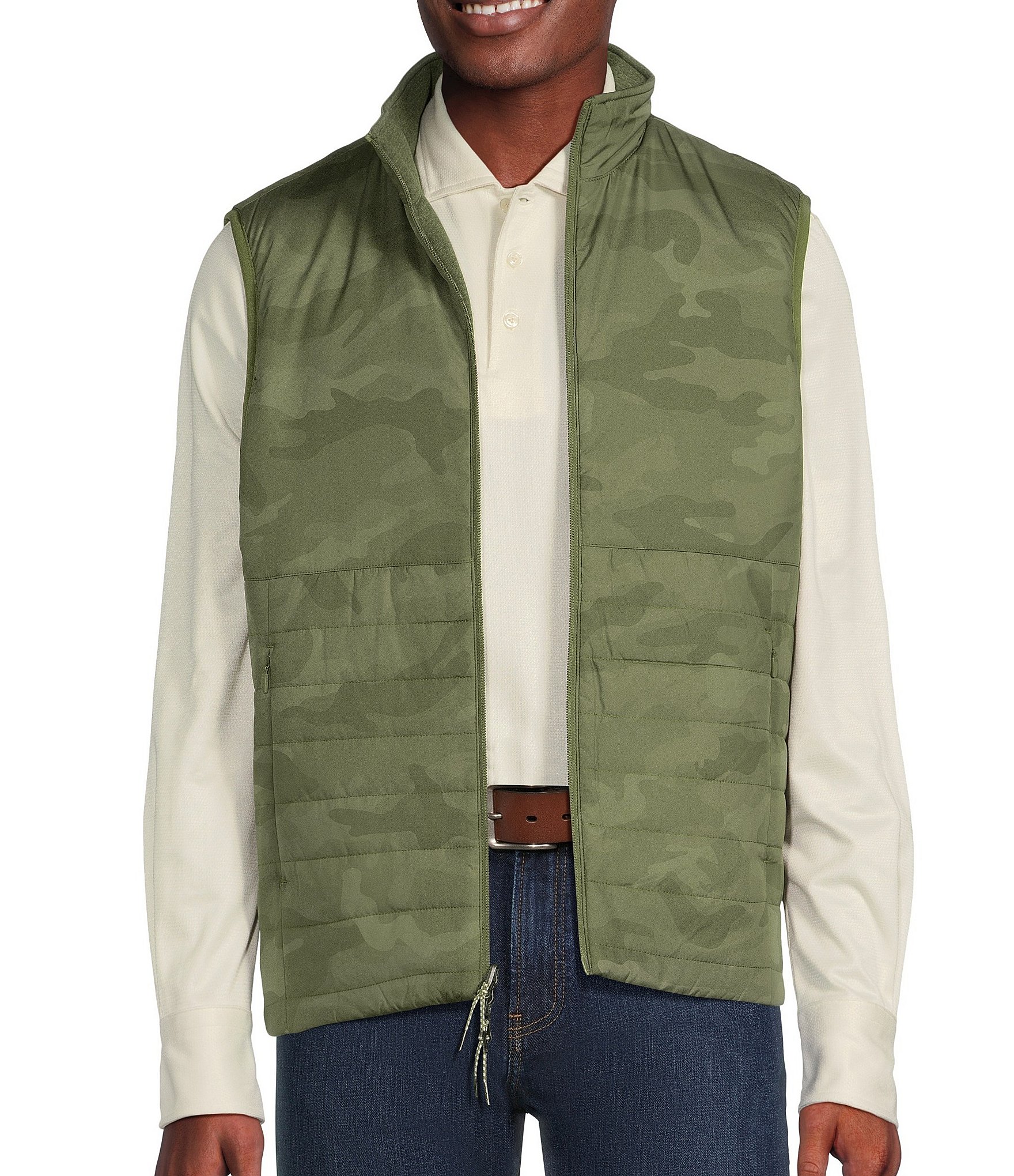 Roundtree & Yorke Long Sleeve Quarter Zip Solid Vest