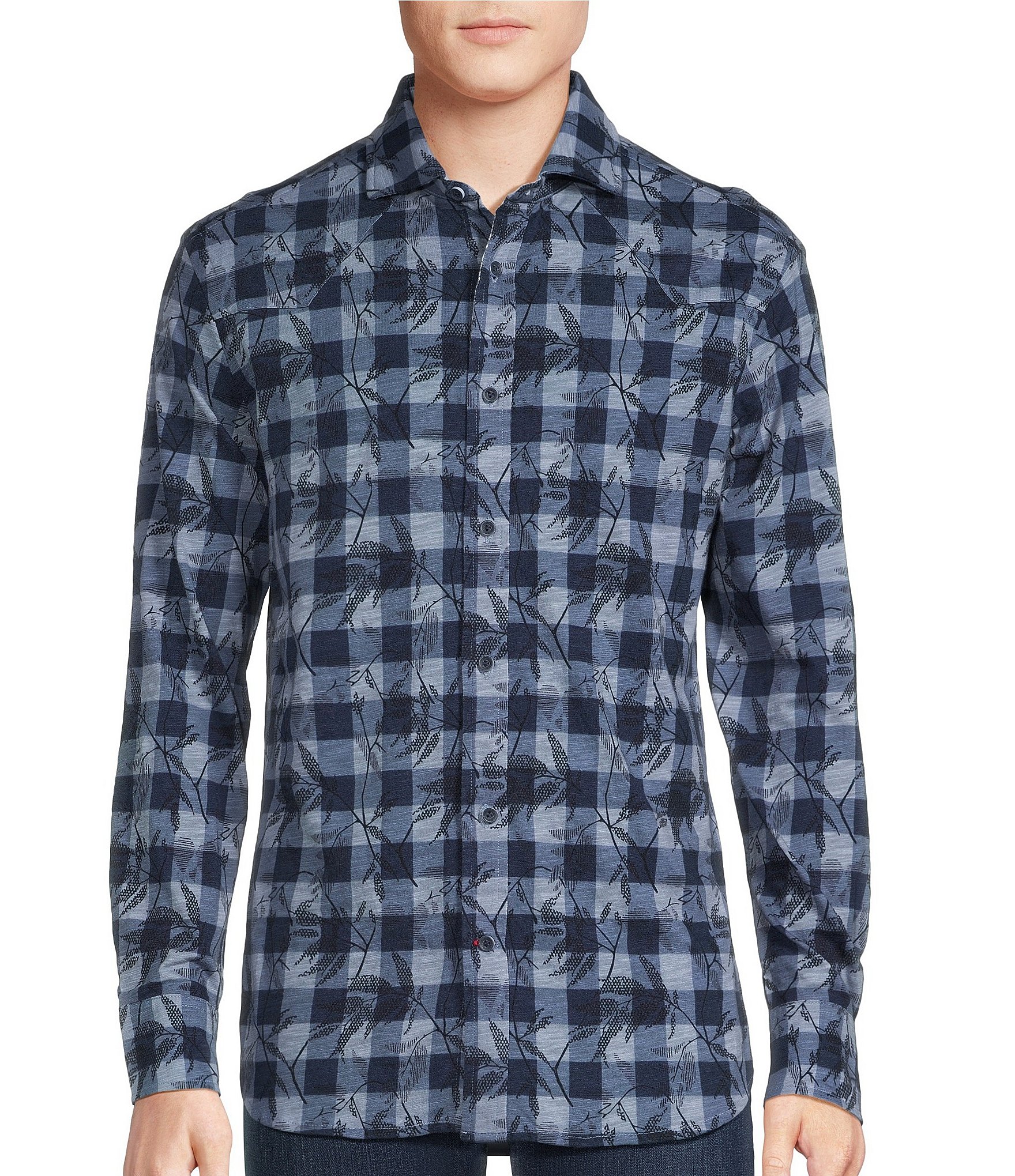 Roundtree & Yorke Long Sleeve Medium Plaid Flannel Sport Cotton Shirt