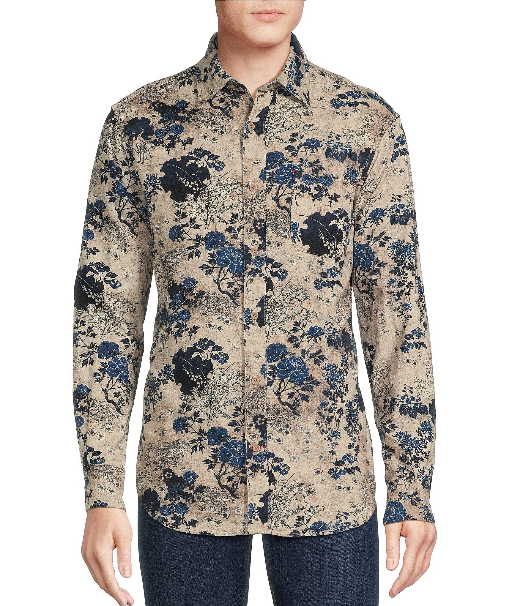 Cremieux Blue Label Kyoto Collection Reversible Print Long Sleeve Woven ...