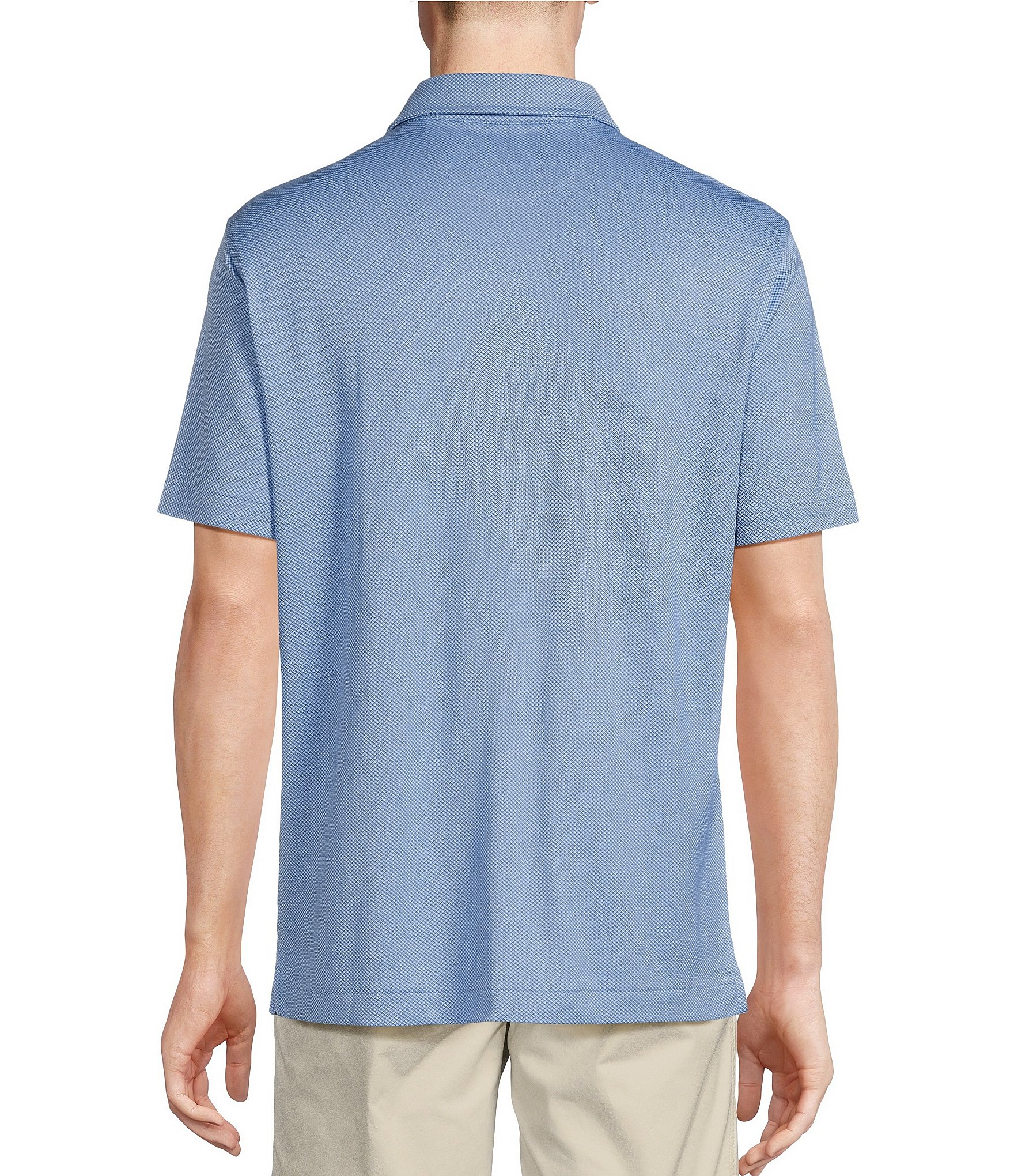 Cremieux Blue Label Lightweight Jacquard Short Sleeve Polo Shirt