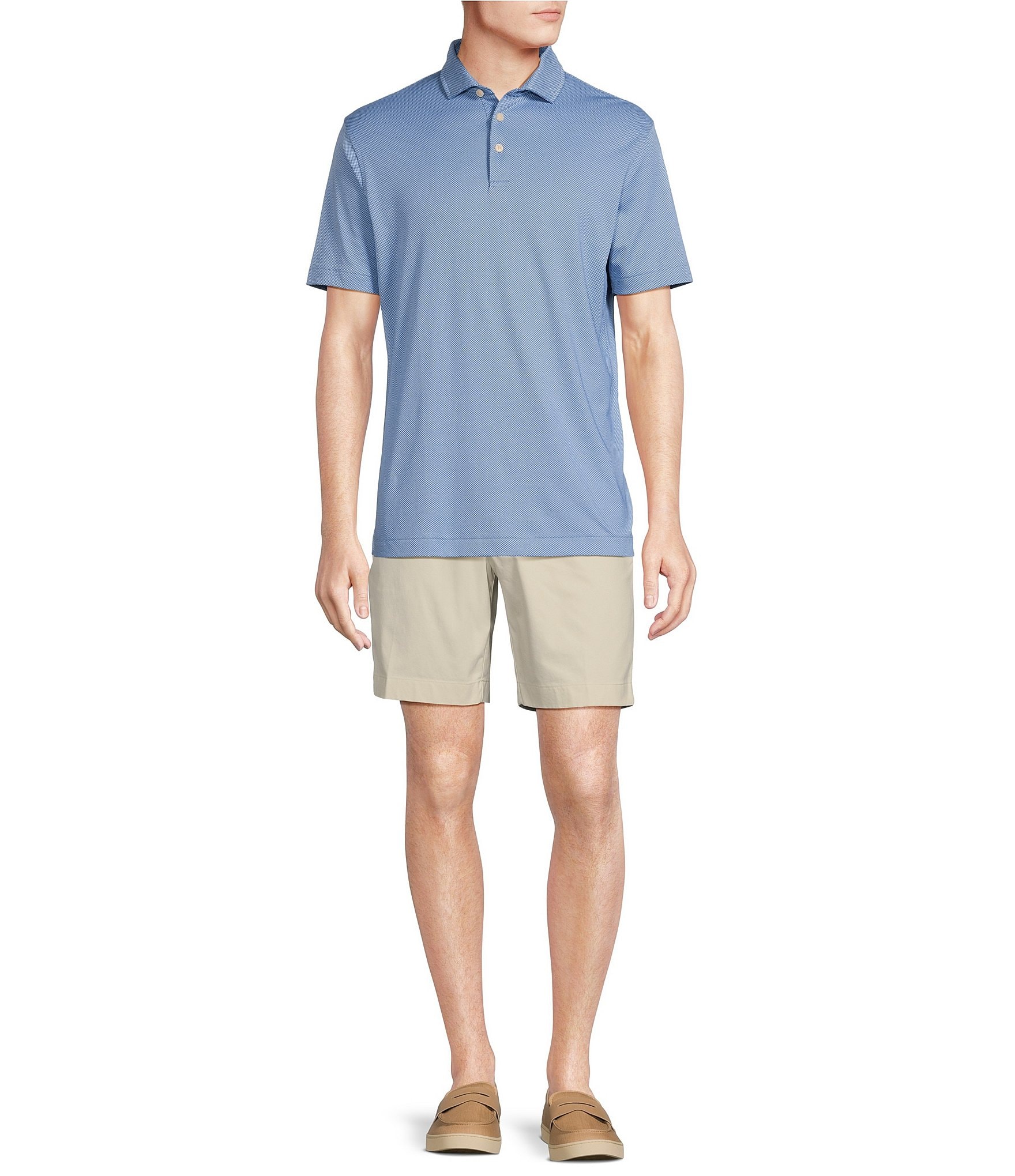 Cremieux Blue Label Lightweight Jacquard Short Sleeve Polo Shirt