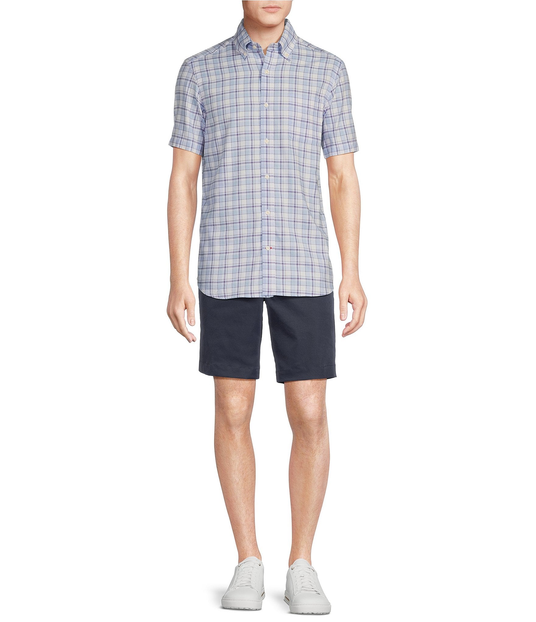 Cremieux Blue Label Lightweight Oxford Plaid Short Sleeve Woven Shirt