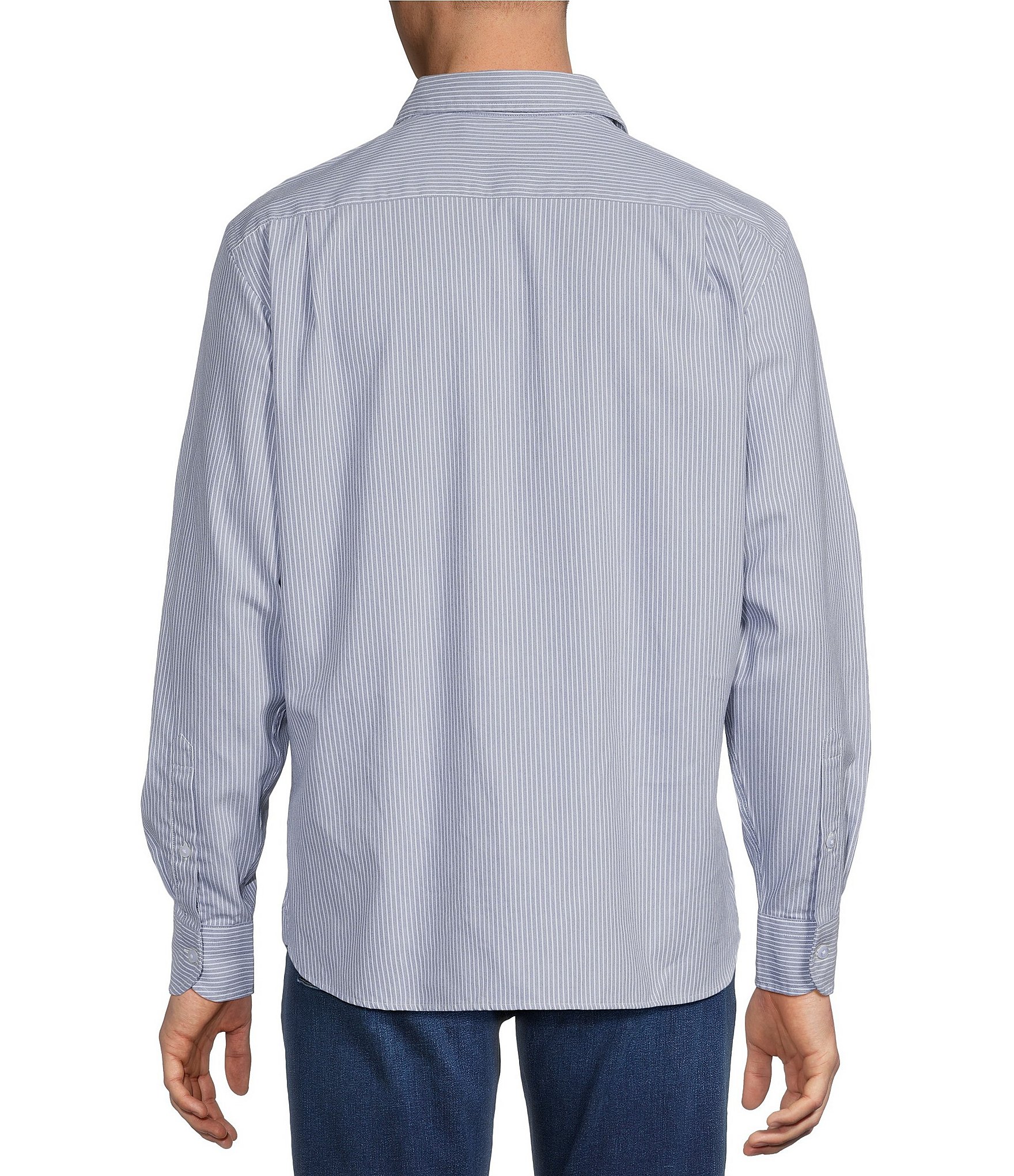 Cremieux Blue Label Long Sleeve Button Down Collar Flannel Stripe Woven Shirt
