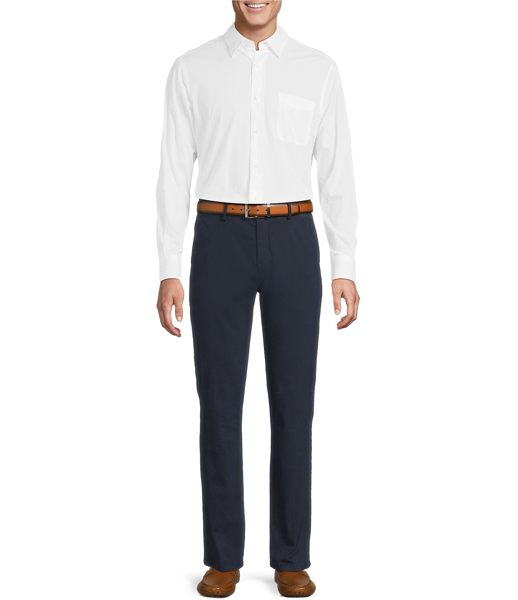 Cremieux Blue Label Long Sleeve Hidden Button Down Solid Comfort Stretch Woven Shirt