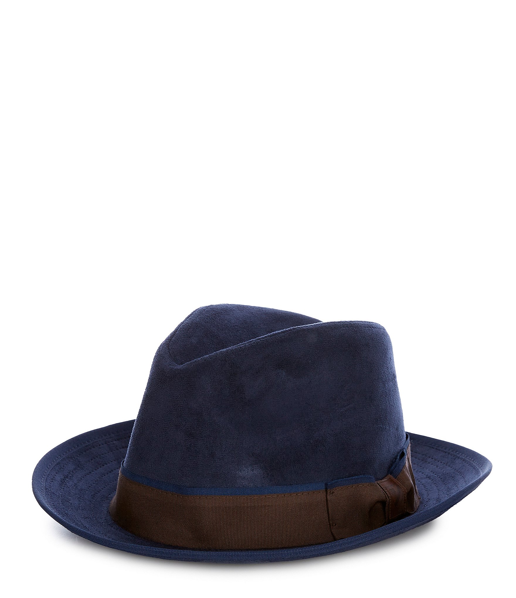 Cremieux Fedora Hat L/XL Beige with navy blue sale trimsMens Collection with crest