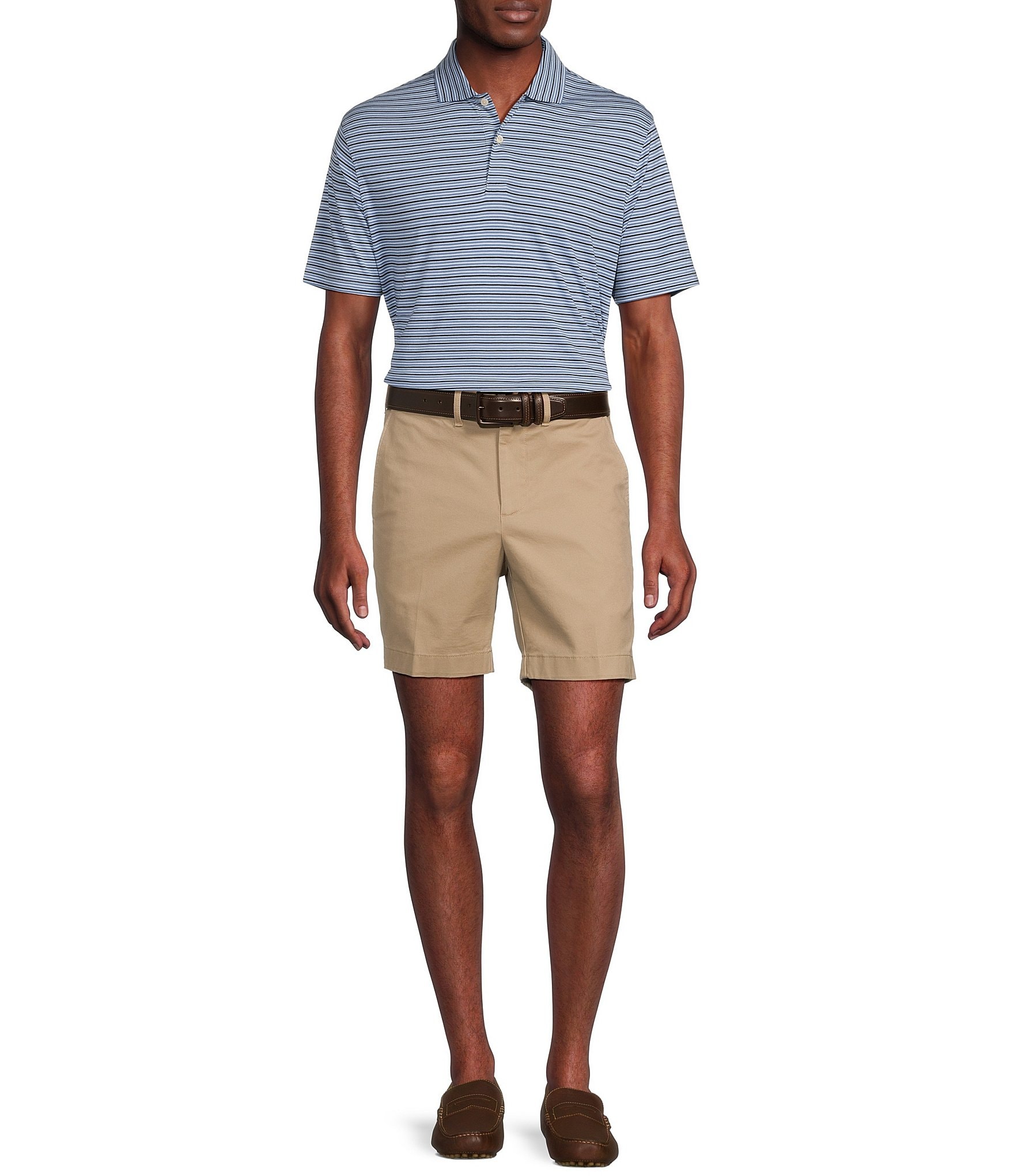 Cremieux Blue Label Multi-Stripe Classic Fit Jersey Short Sleeve Polo Shirt