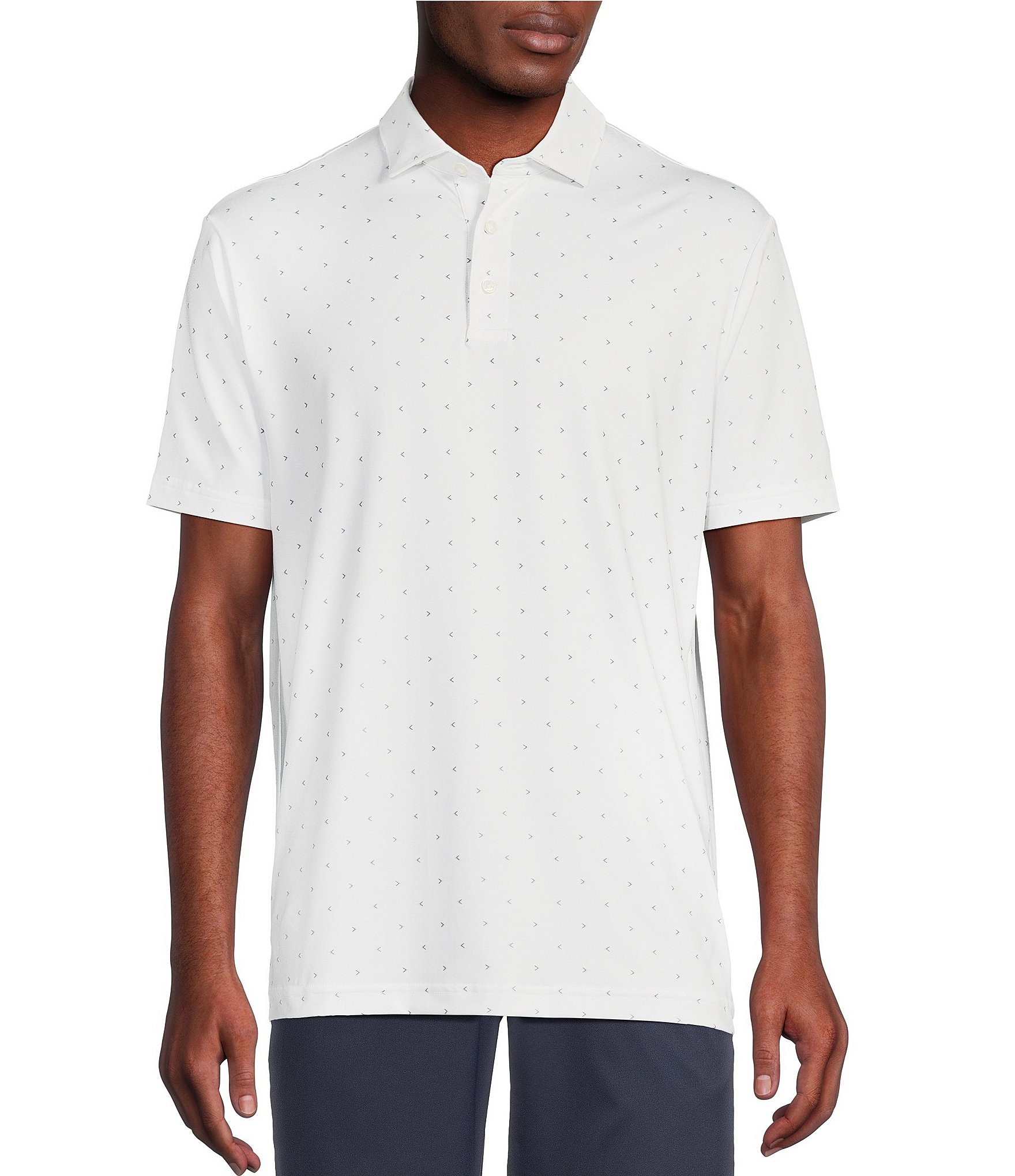 Cremieux Blue Label Performance Stretch Arrows Print Short Sleeve Polo ...