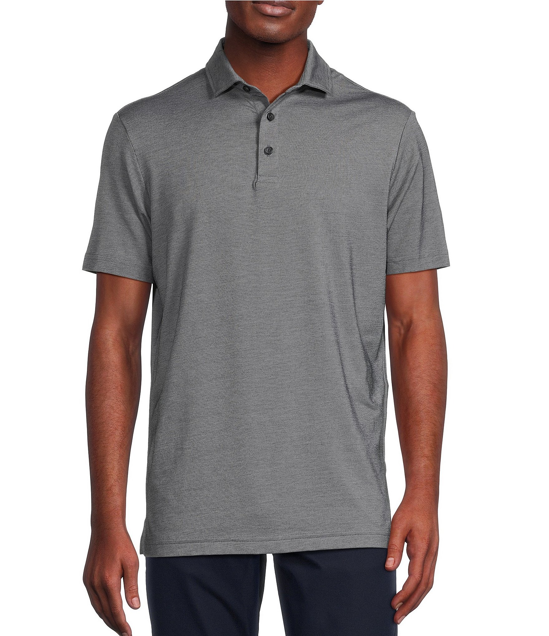 Cremieux Blue Label Performance Stretch Jacquard Short Sleeve Polo Shirt