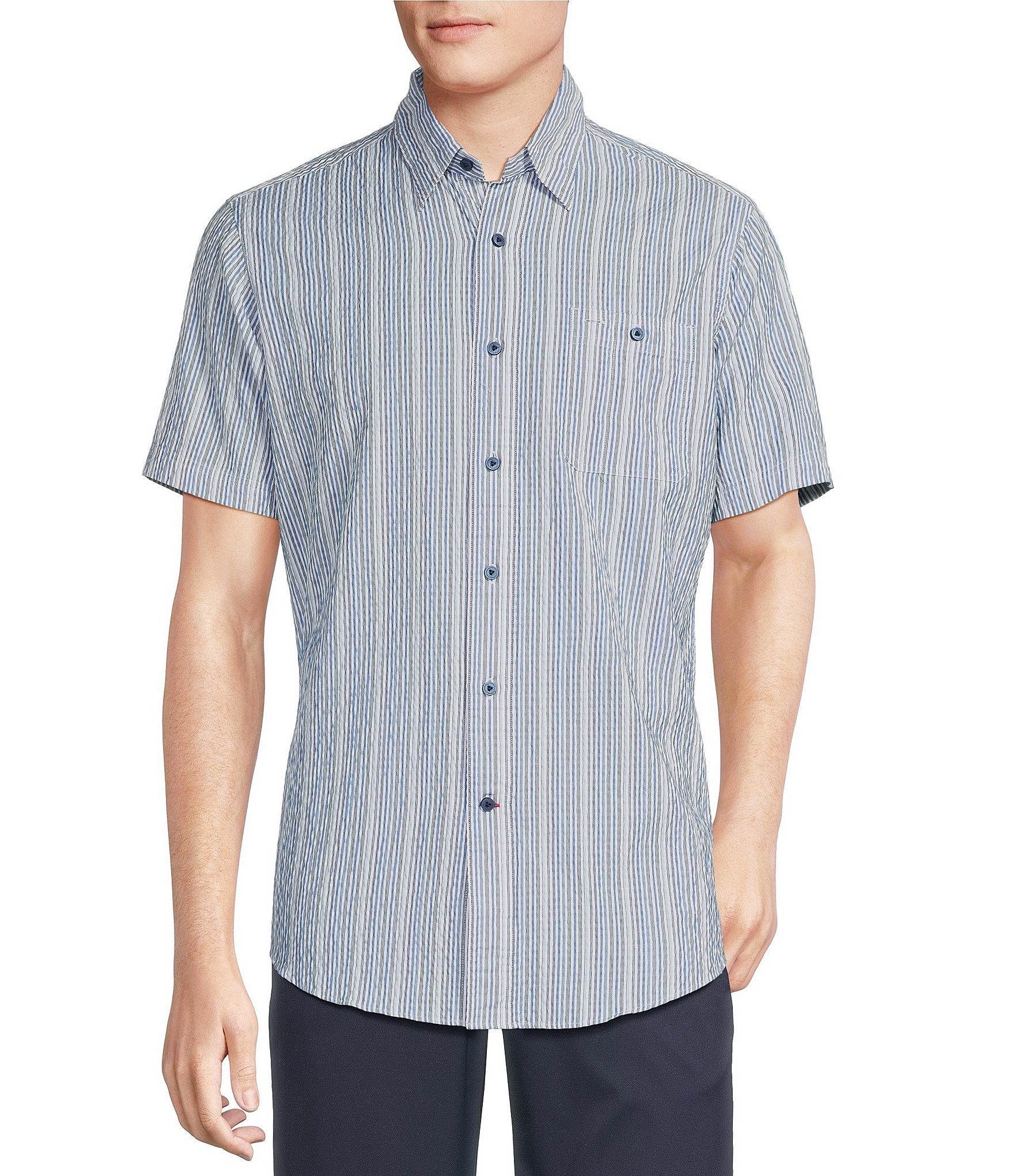 Cremieux Blue Label Performance Stretch Multi-Stripe Seersucker Short ...