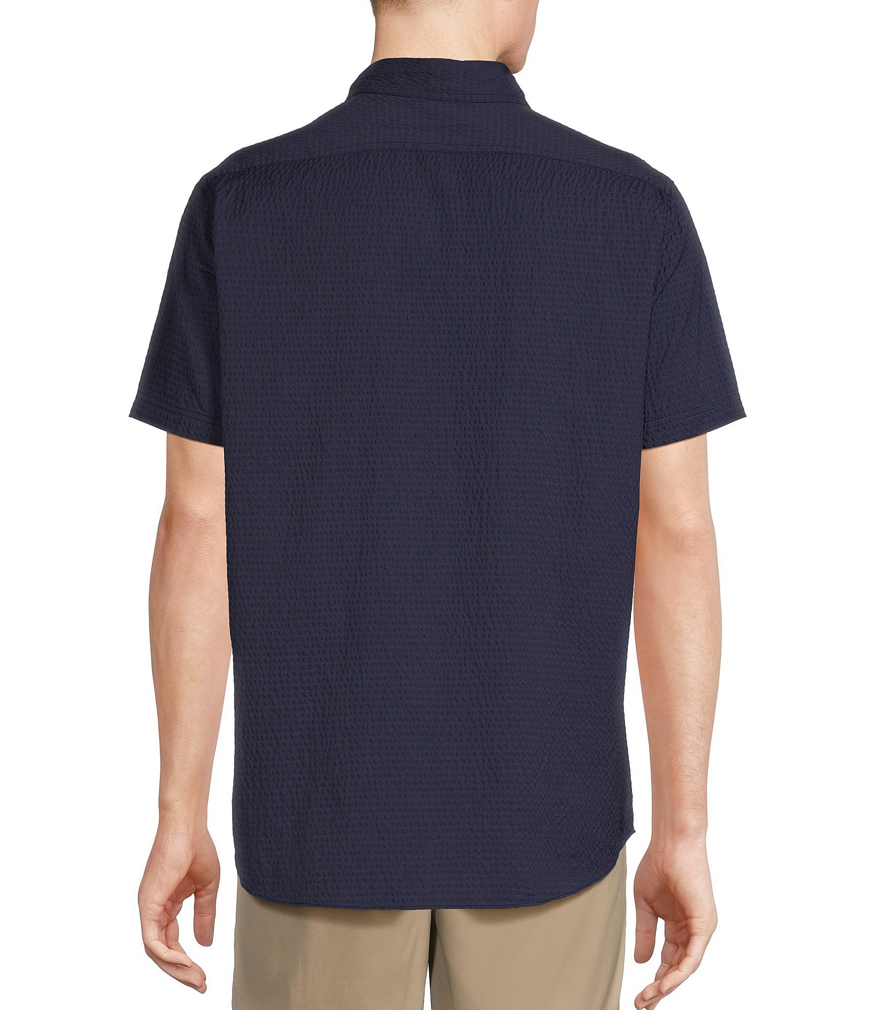 Cremieux Blue Label Performance Stretch Seersucker Short Sleeve Woven Shirt