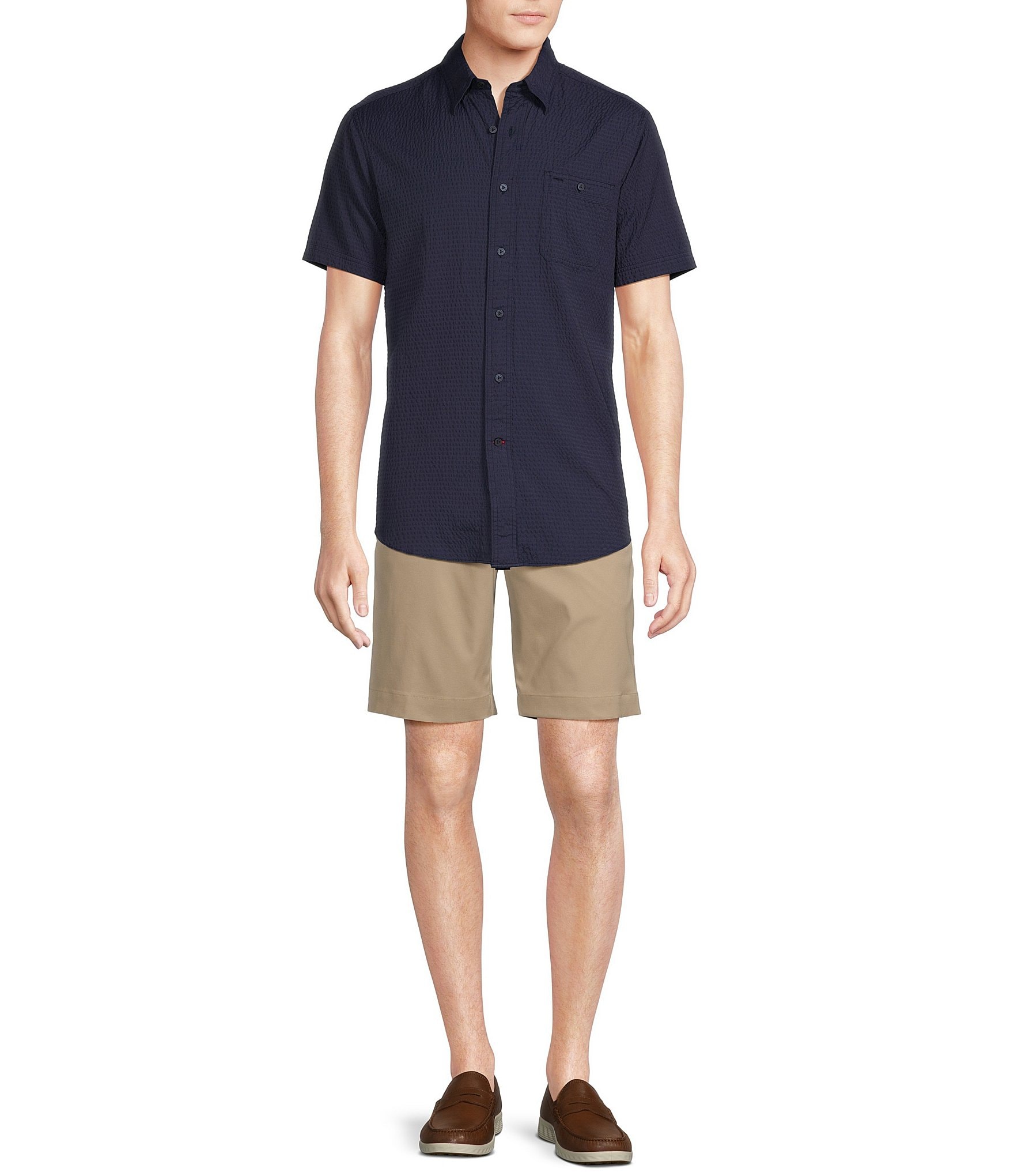 Cremieux Blue Label Performance Stretch Seersucker Short Sleeve Woven Shirt