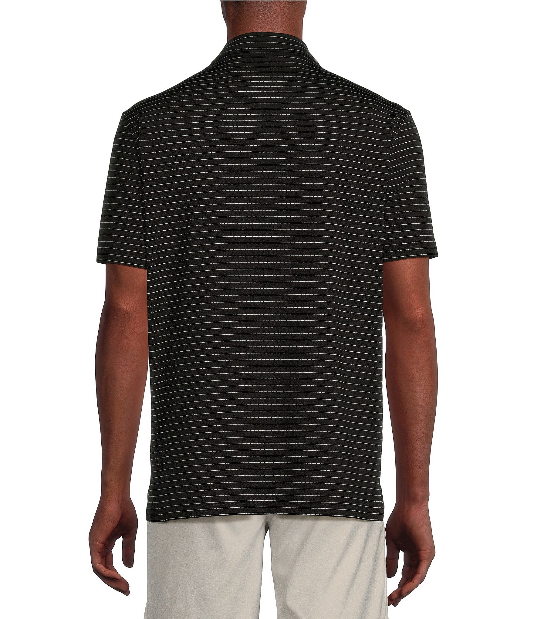 Cremieux Blue Label Performance Stretch Striped Short Sleeve Polo Shirt